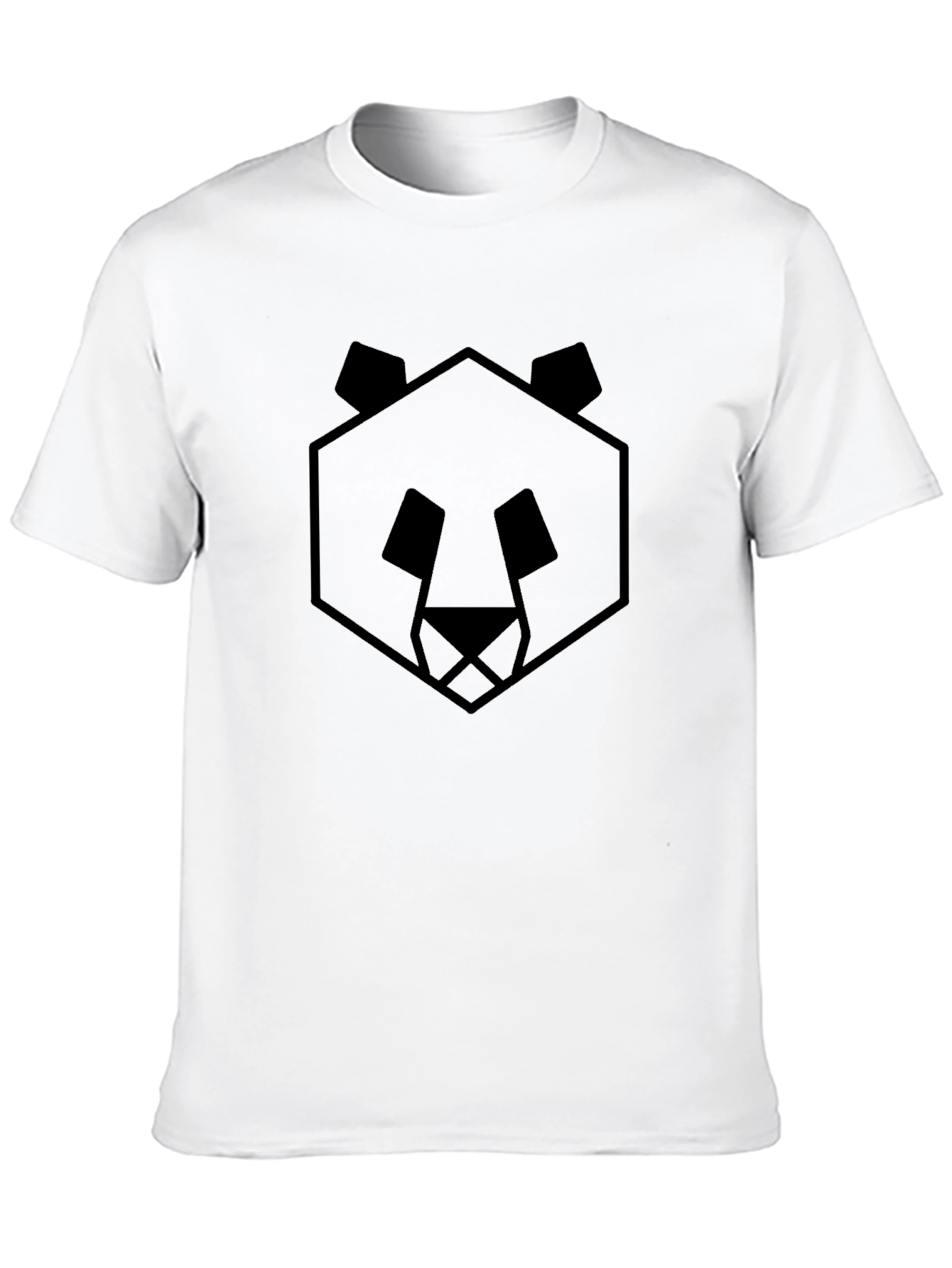 Black Geometric Panda Black T-Shirt - Modern Minimalist Style view 10