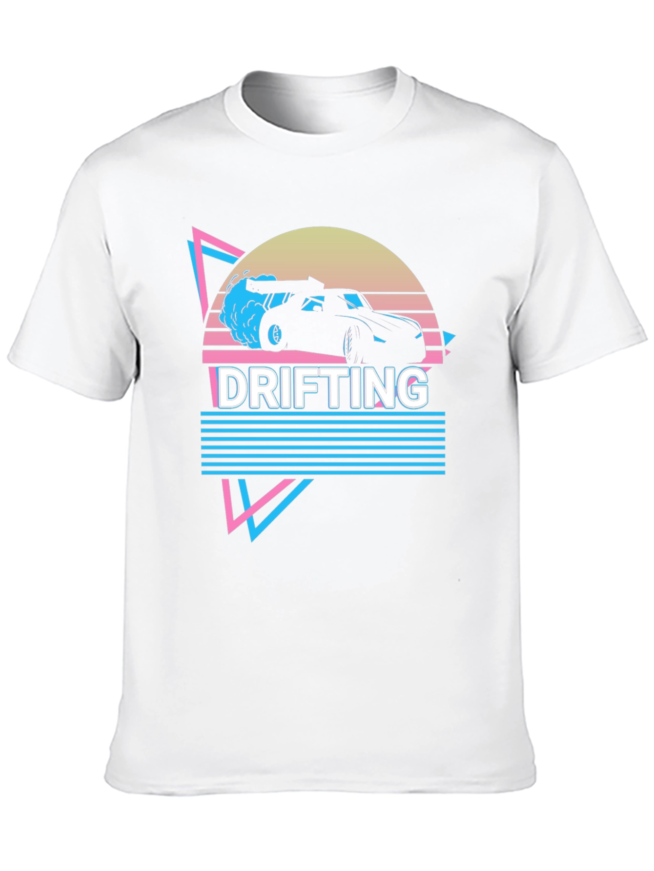 Black Drifting Car Graphic Tee Retro Style view 10