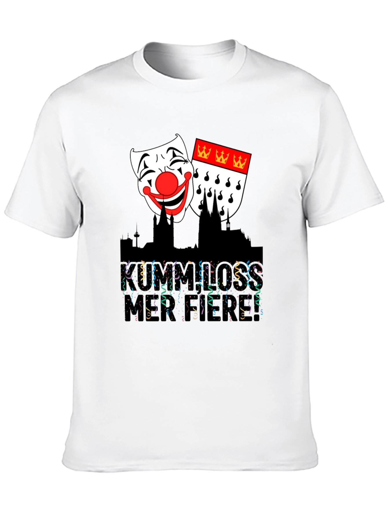 Cologne Carnival T-Shirt - Festive Mask Graphic Tee - 10