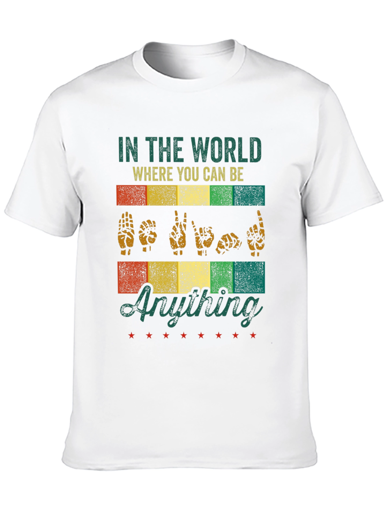 Black ASL Anything T-Shirt - Be Kind view 10