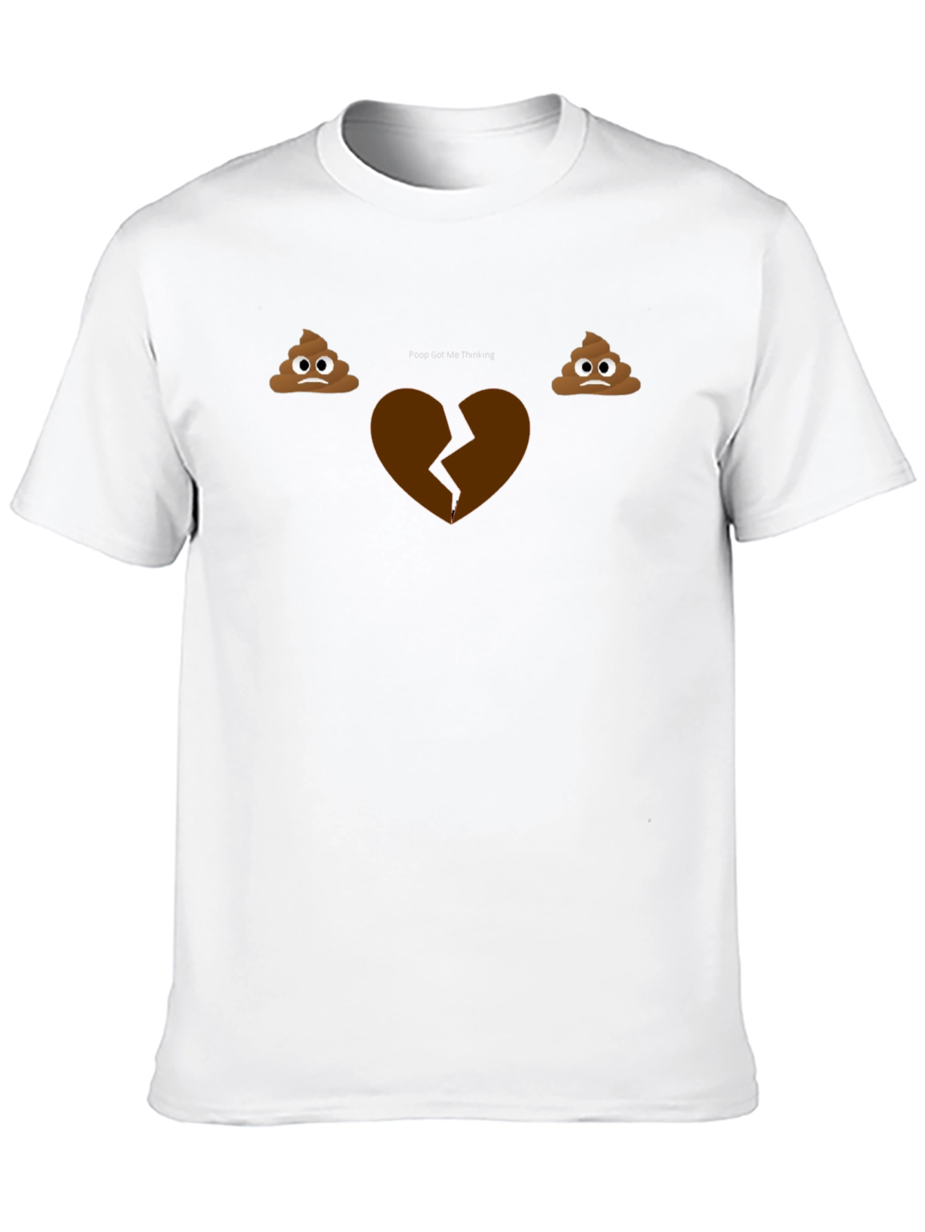 Black Poop Emoji Broken Heart Graphic T-Shirt - Men's Black Tee view 10