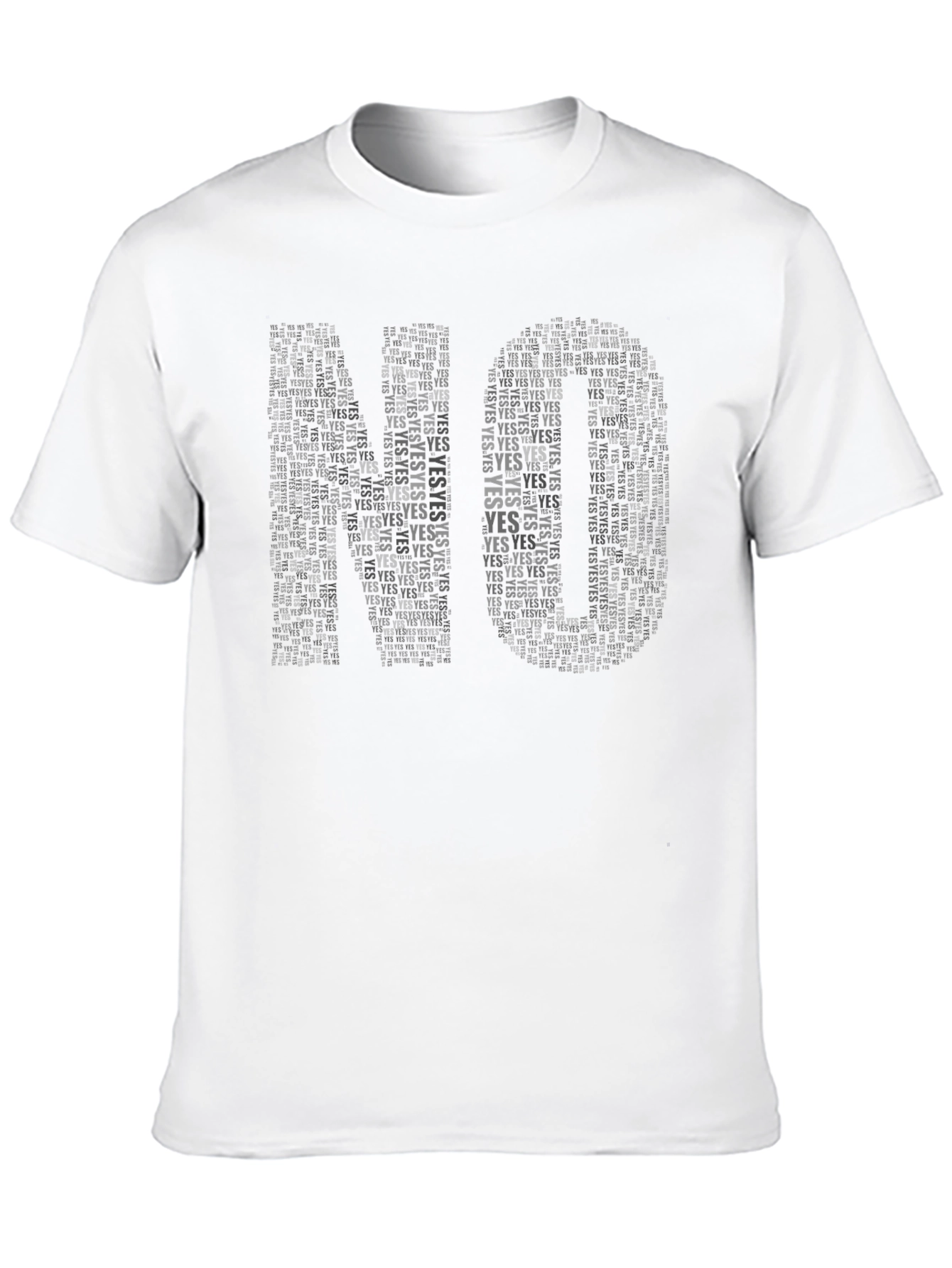 Black NO YES Word Art T-Shirt view 10