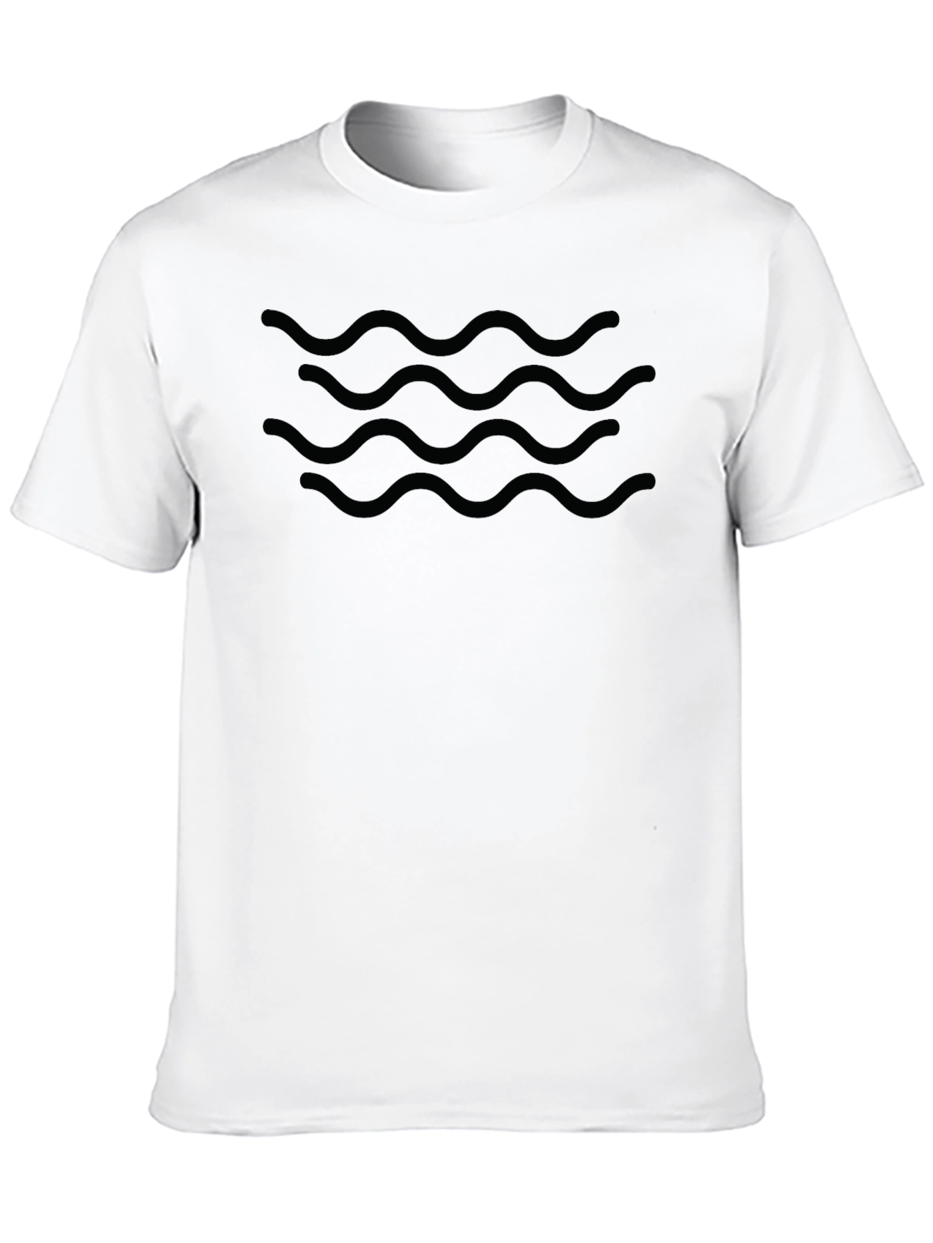 Black Black Wave Pattern T-Shirt - Modern Style view 10