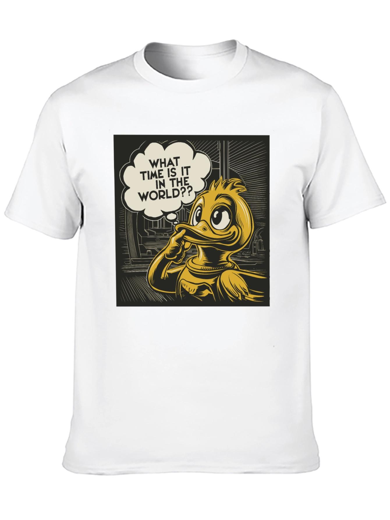 Black Thinking Duck Graphic Tee - "What Time is it?" view 10