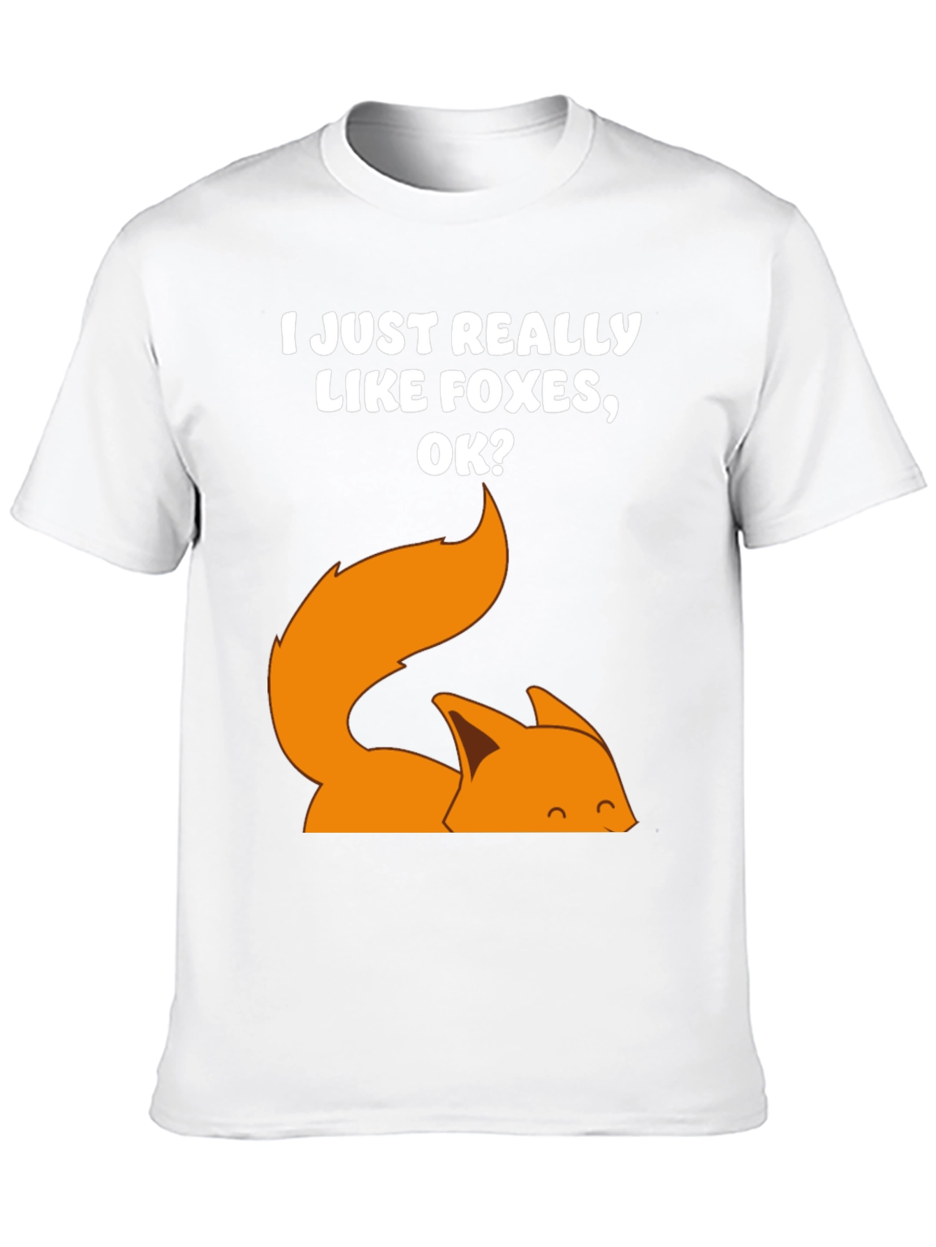 Black I Just Really Like Foxes OK? T-Shirt view 10
