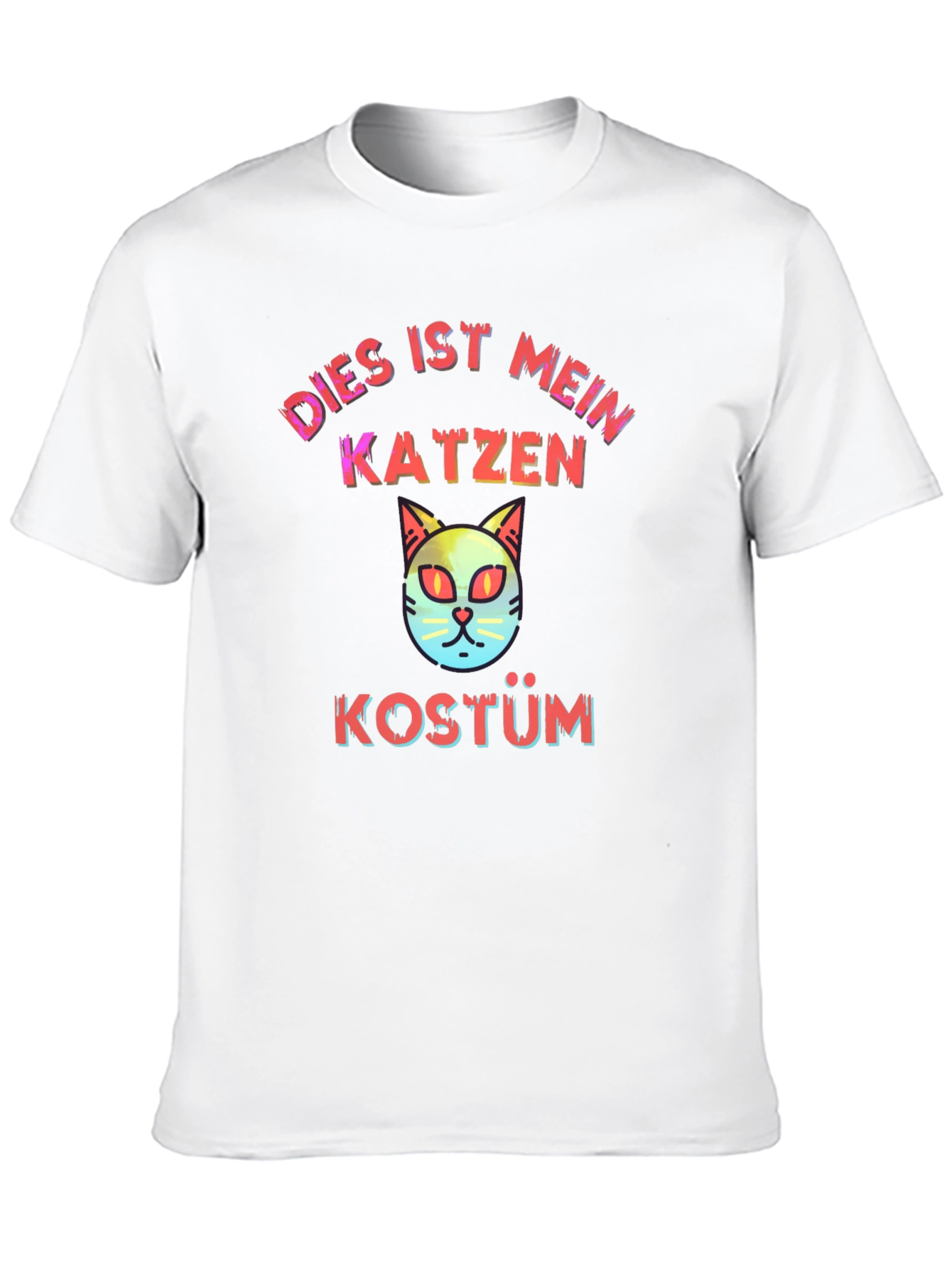 Black Cat Costume German Text T-Shirt view 10