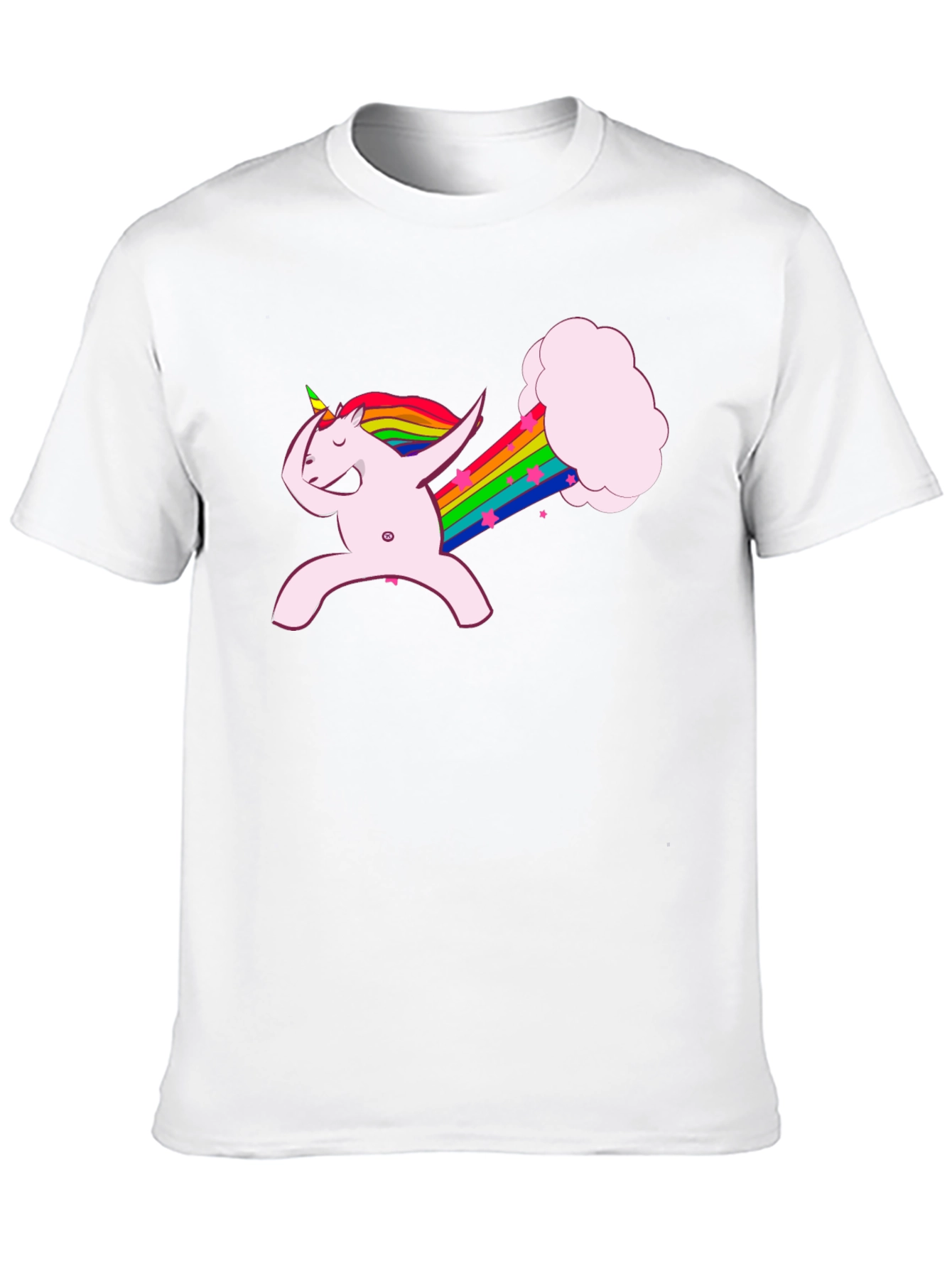 Black Dabbing Unicorn Rainbow Fart Black T-Shirt view 10