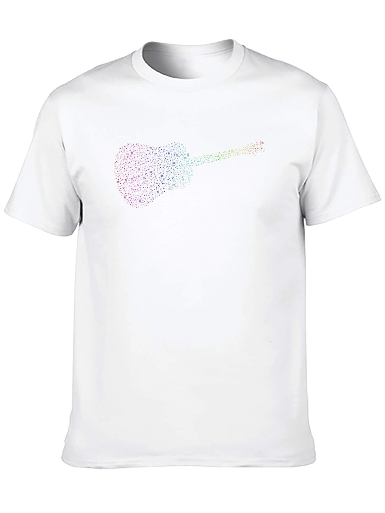 Black Guitar T-Shirt - Musical Rainbow Design view 10