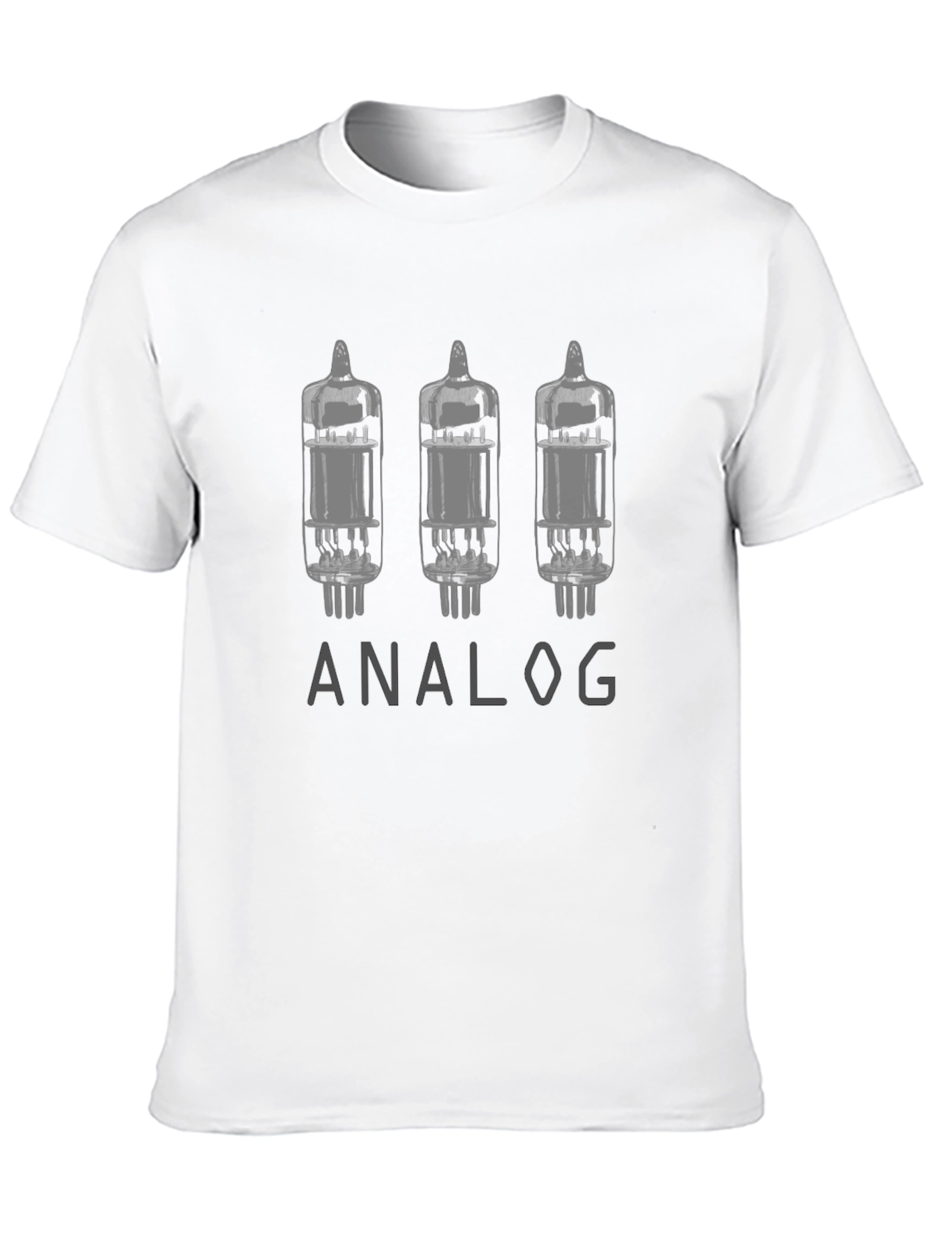 Black Analog Valve Tube T-Shirt - Classic Design view 10