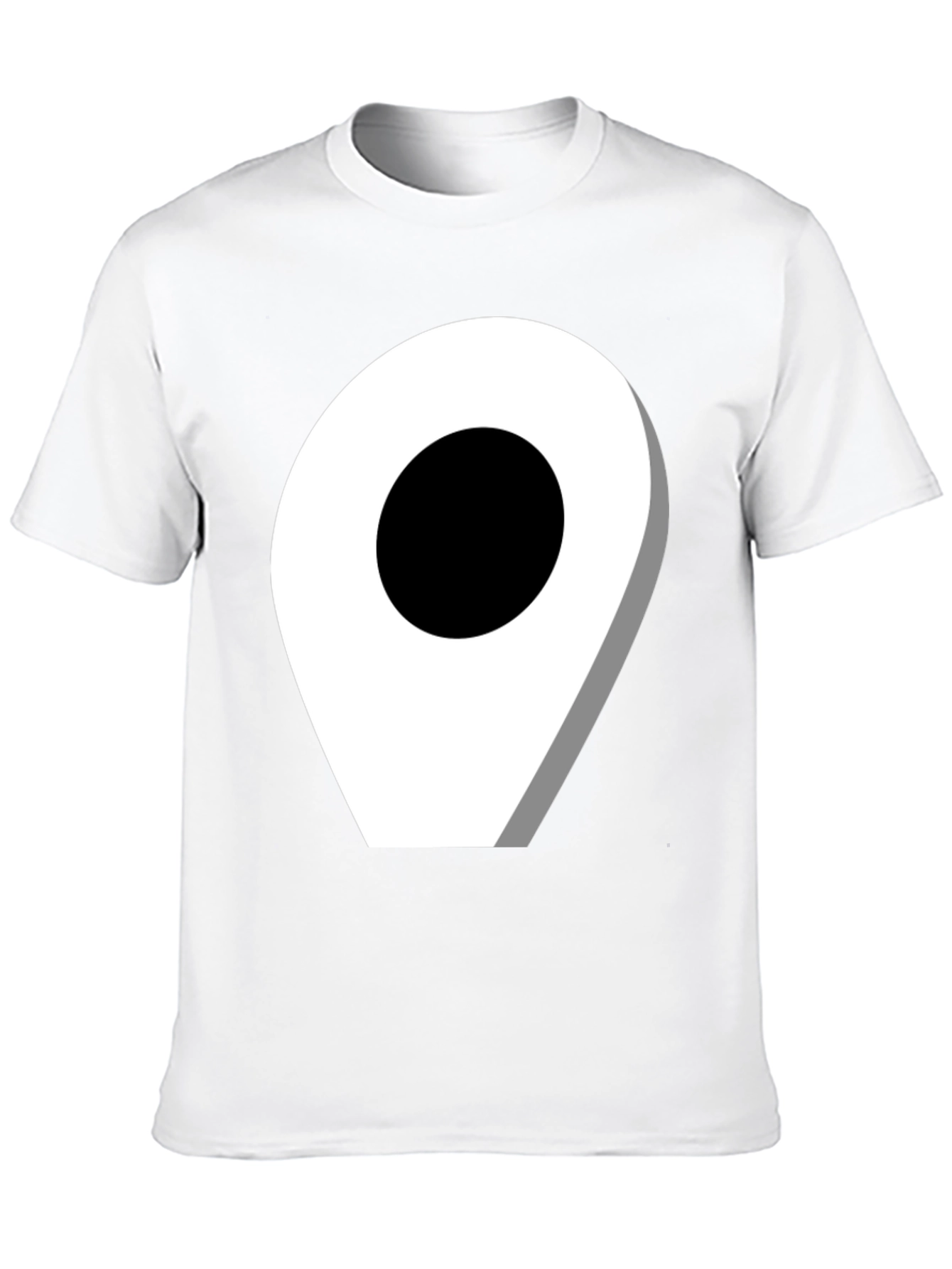 Black Location Pin Graphic Tee - Modern Black T-Shirt view 10