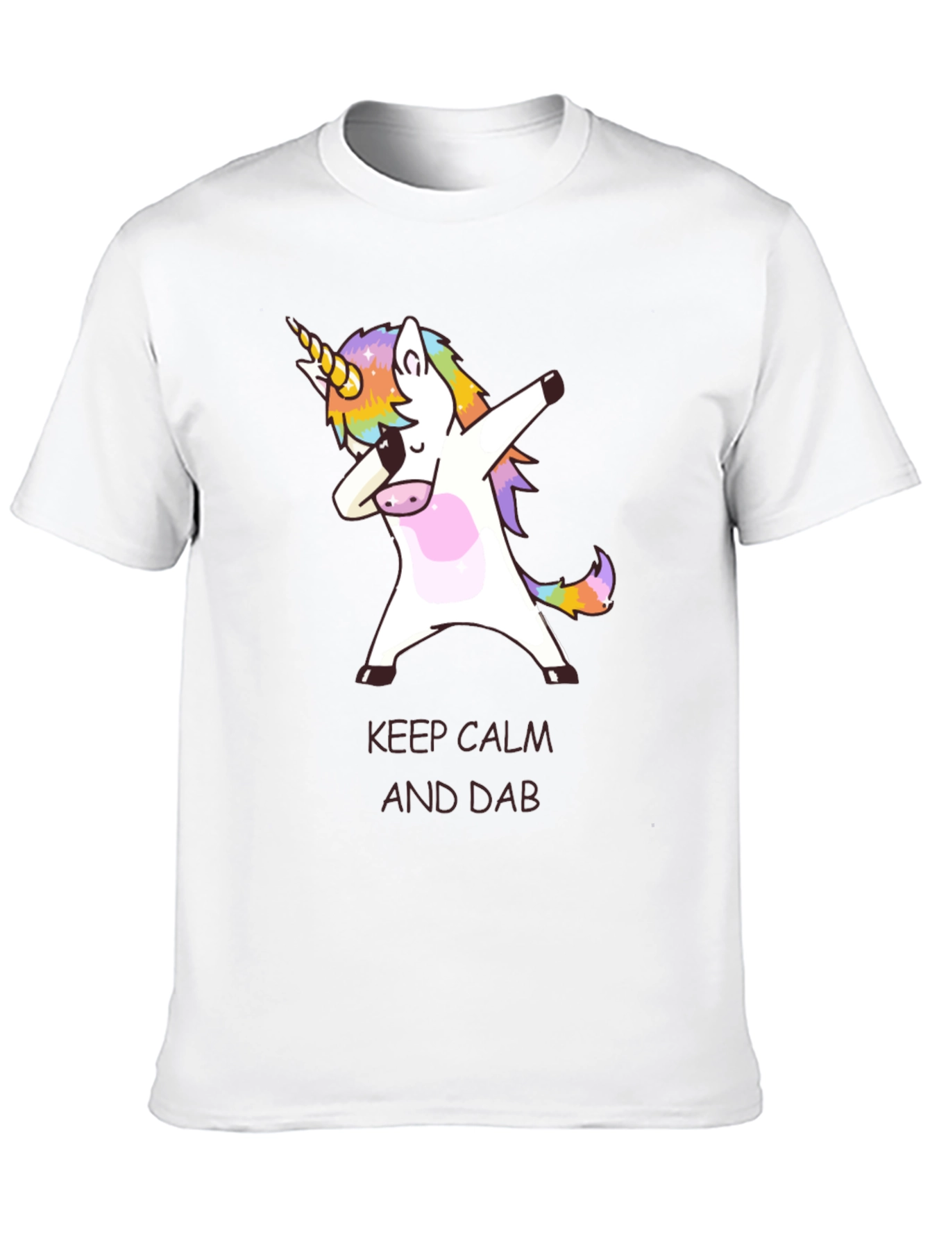Black Keep Calm and Dab Unicorn T-Shirt  view 10
