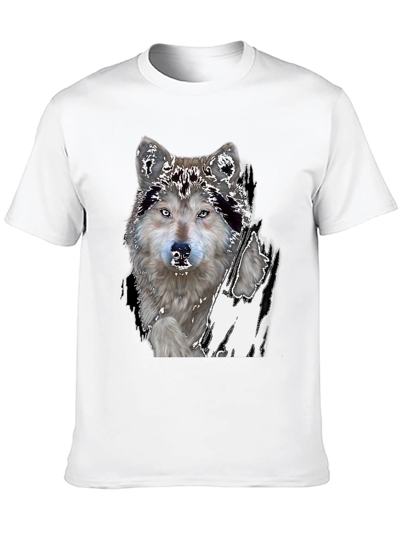 Black Wolf Graphic Print Black T-Shirt view 10