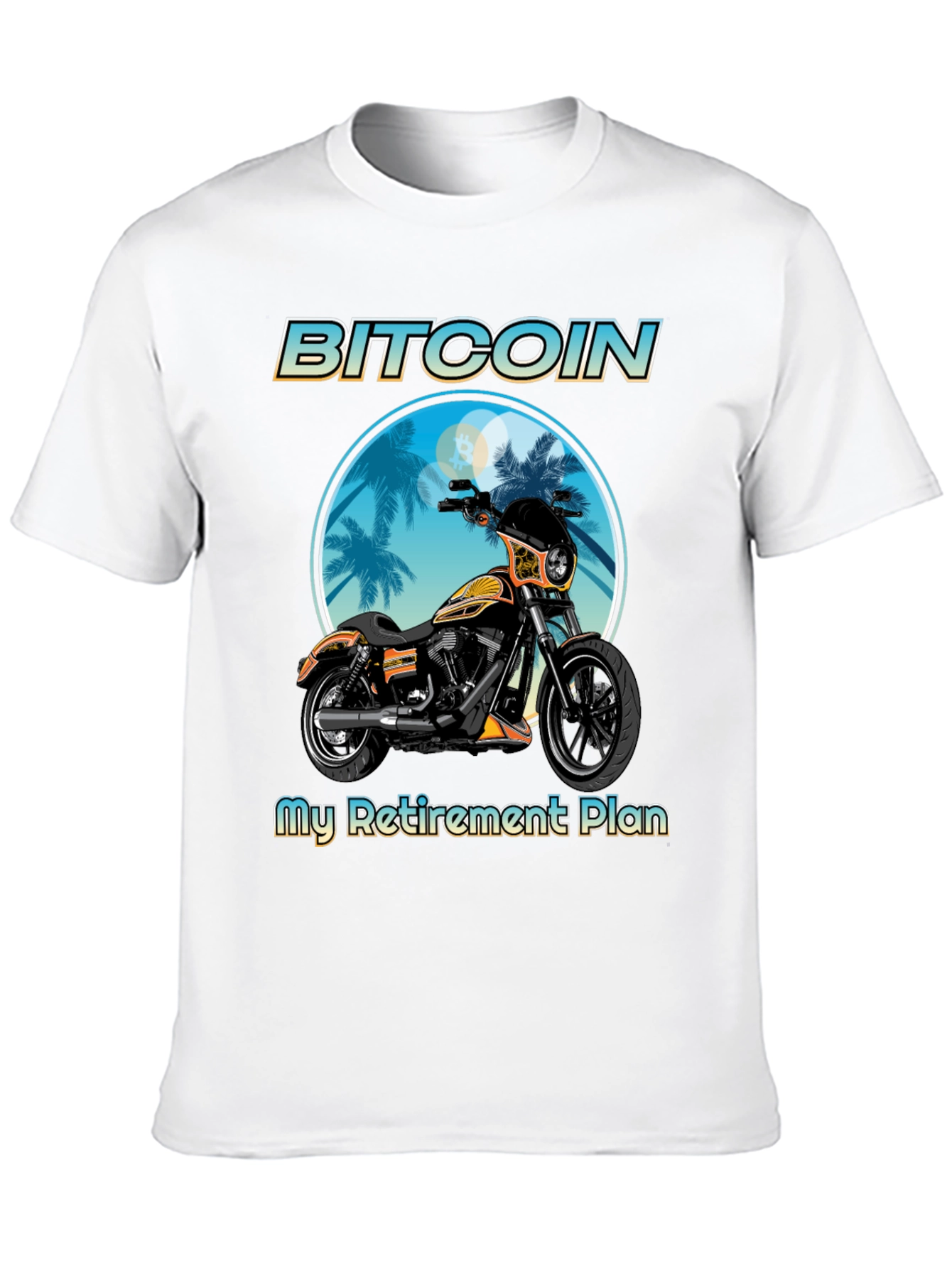 Black Bitcoin Motorcycle Retirement Plan T-Shirt view 10