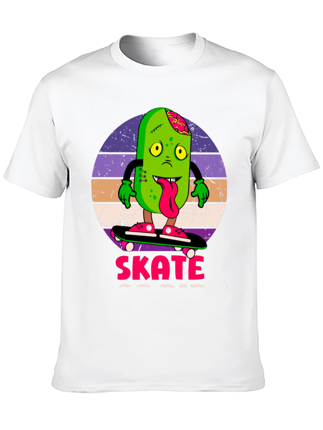 Black Zombie Pickle Skate T-Shirt view 10