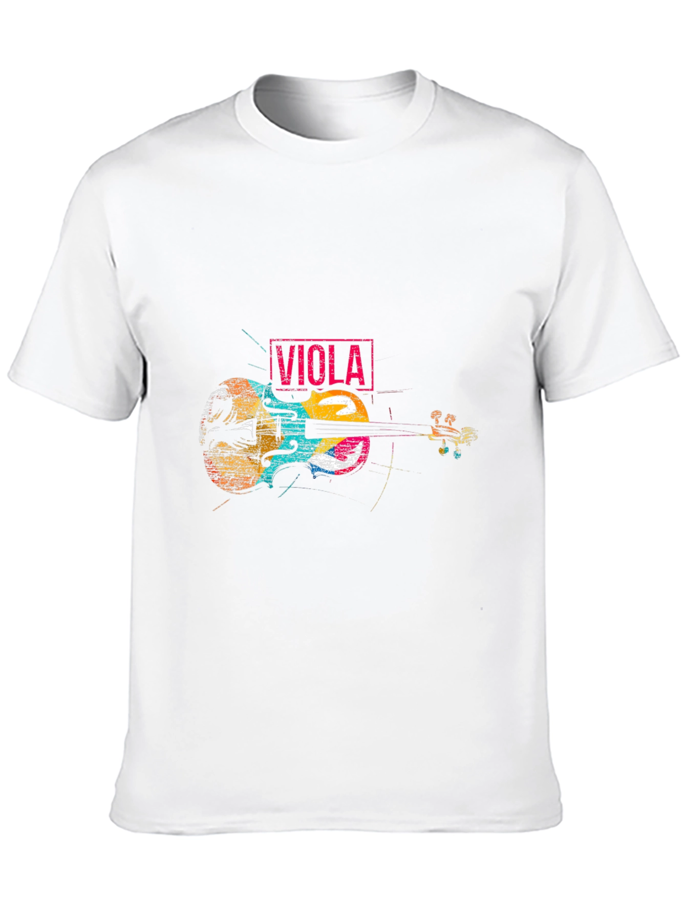 Black Viola Music T-Shirt - Colorful Violin Design view 10