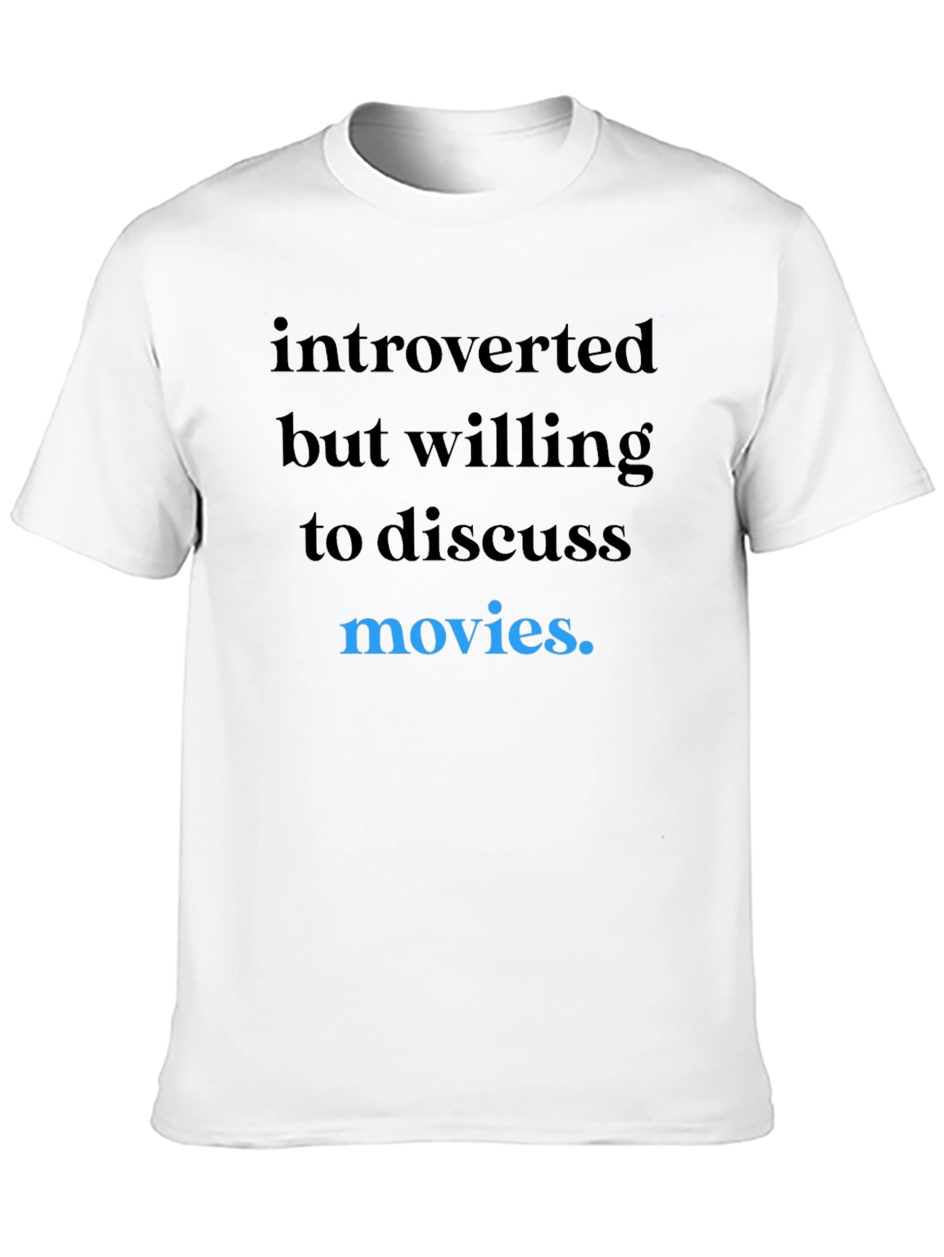 Black Introverted Movie Lover T-Shirt - Black view 10