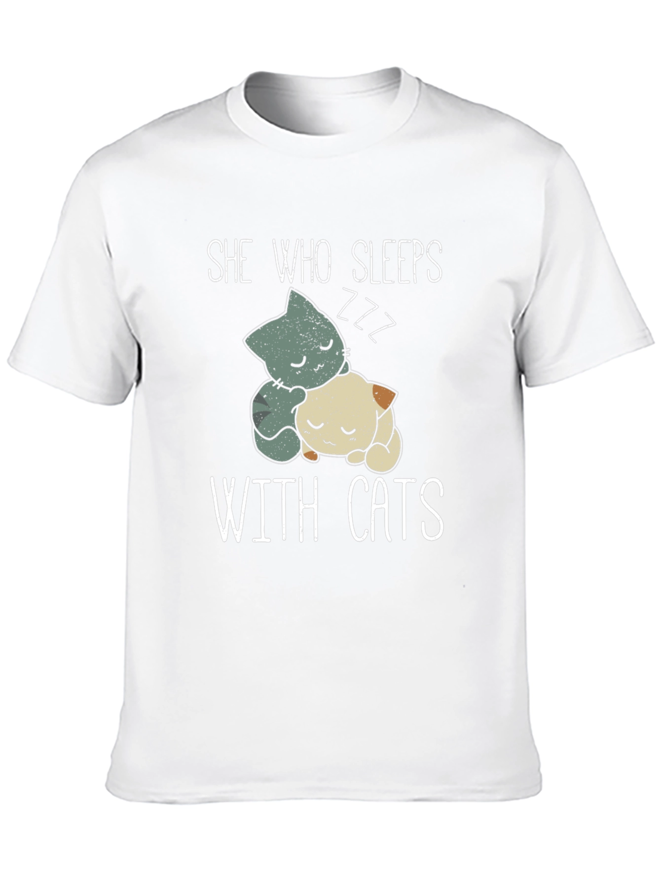 Black She Who Sleeps With Cats T-Shirt view 10