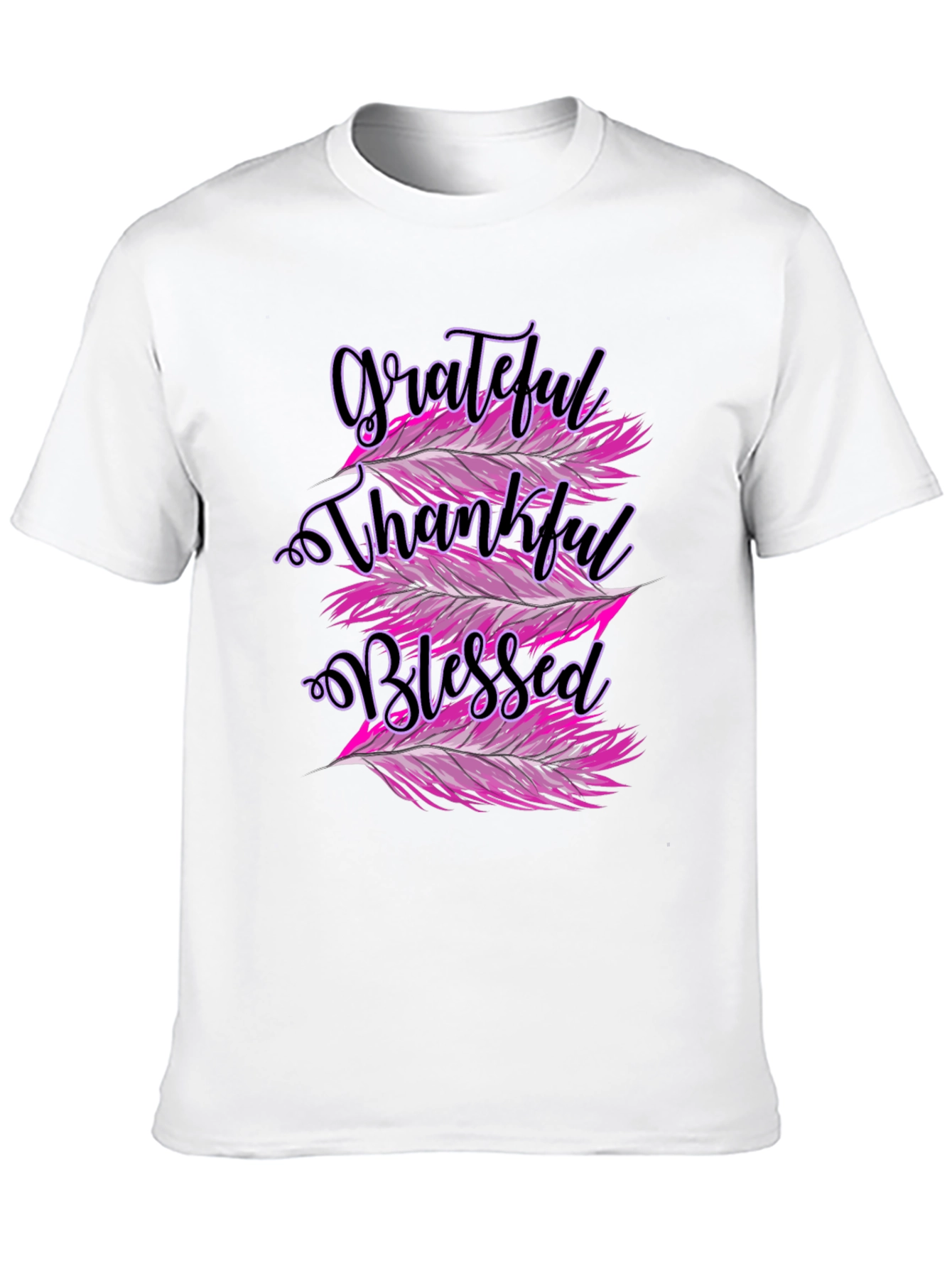 Black Grateful Thankful Blessed Graphic Tee view 10