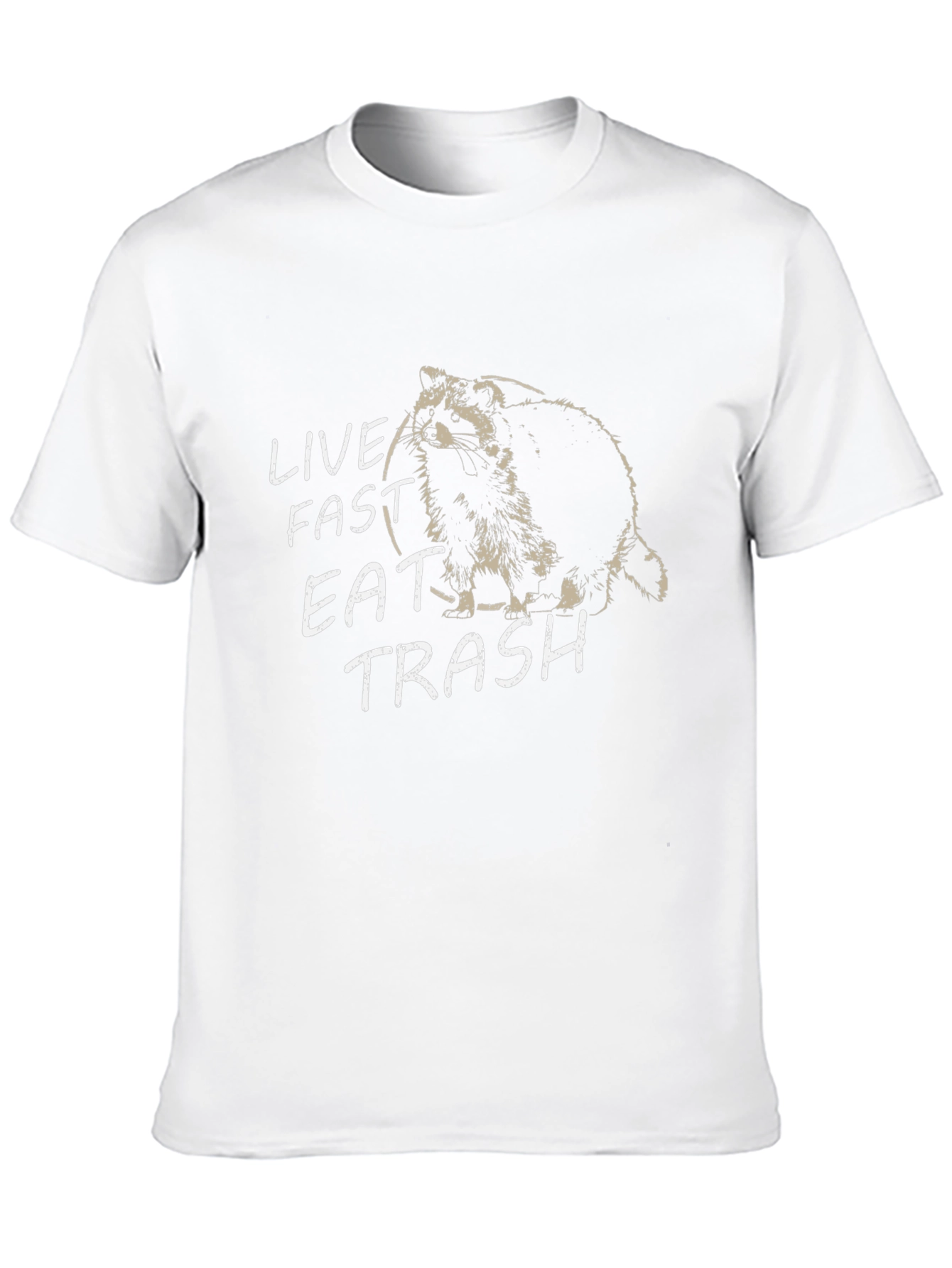 Black Live Fast Eat Trash Raccoon Graphic Tee view 10