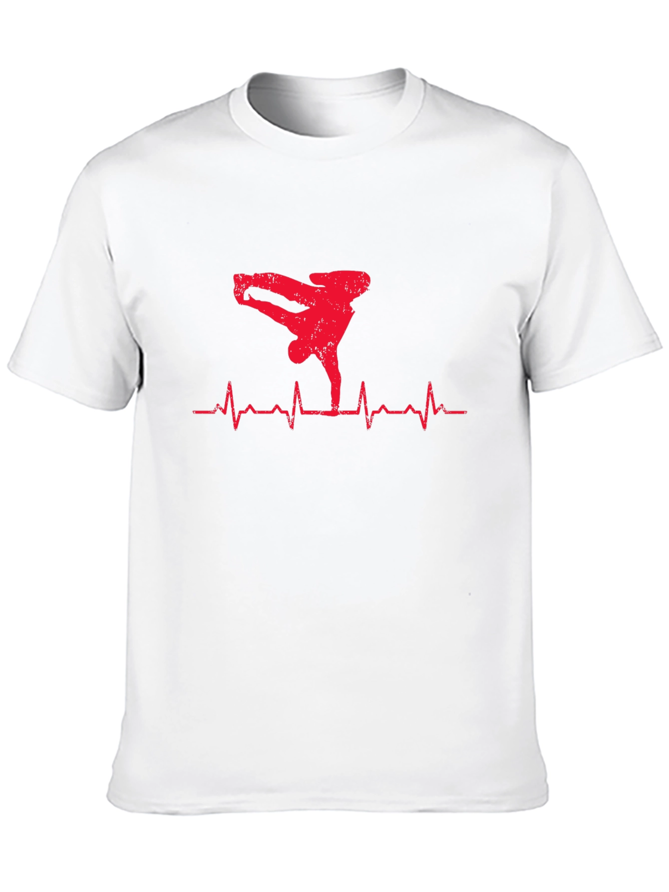 Black Breakdance Heartbeat Graphic Tee - Men's Black T-Shirt view 10
