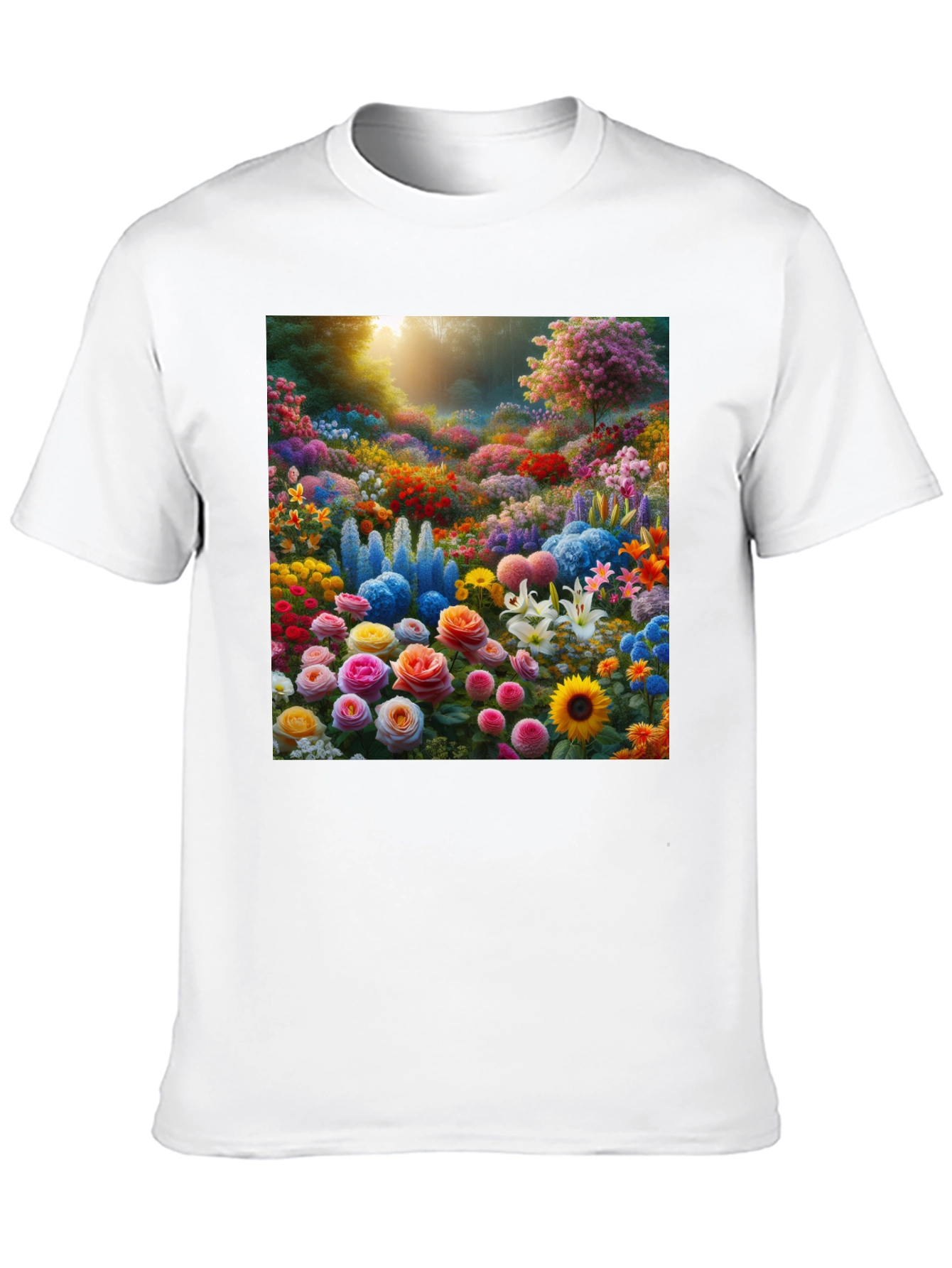 Black Floral Garden Print Crew Neck T-Shirt view 10