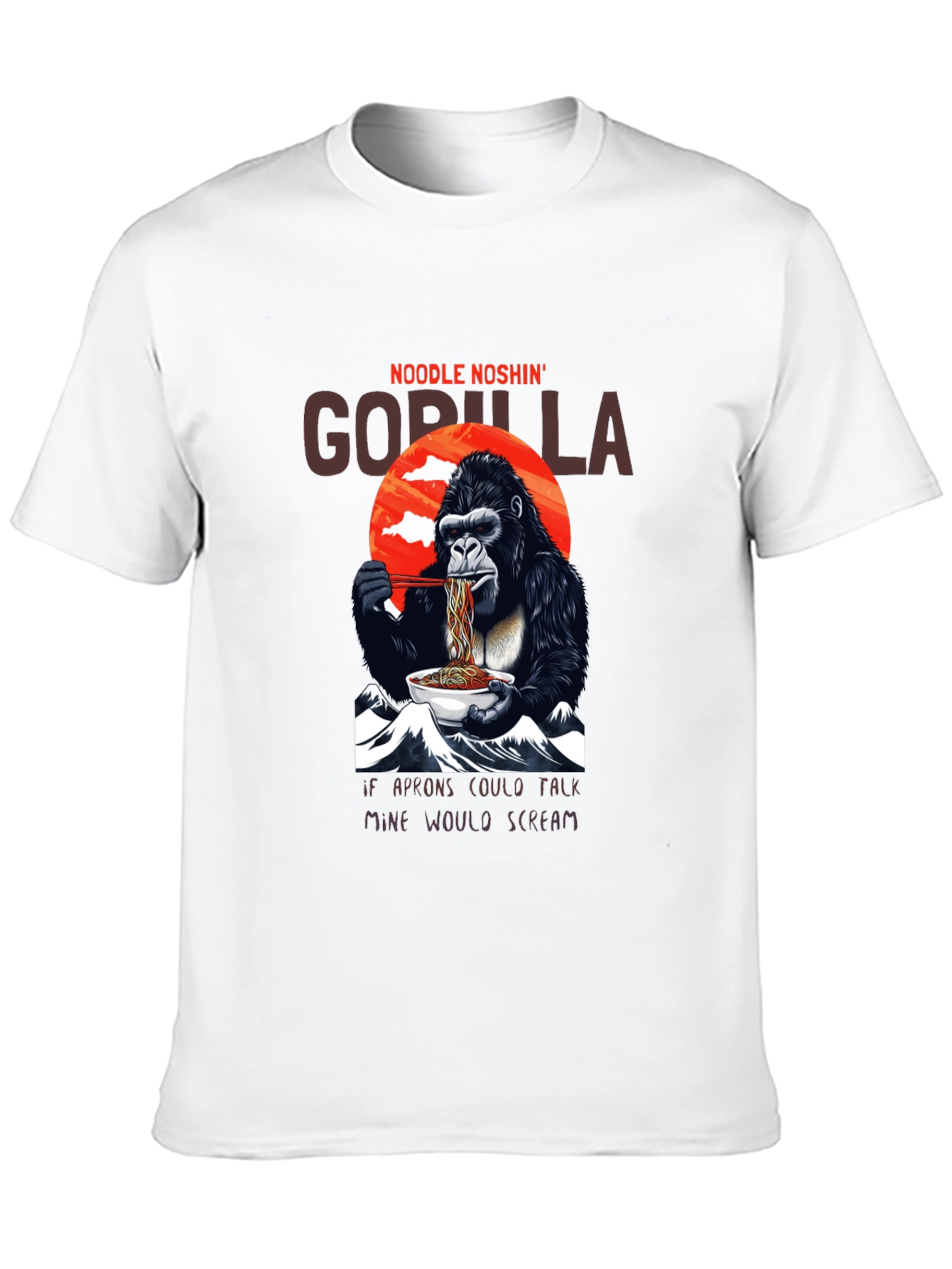 Black Noodle Noshing Gorilla T-Shirt view 10