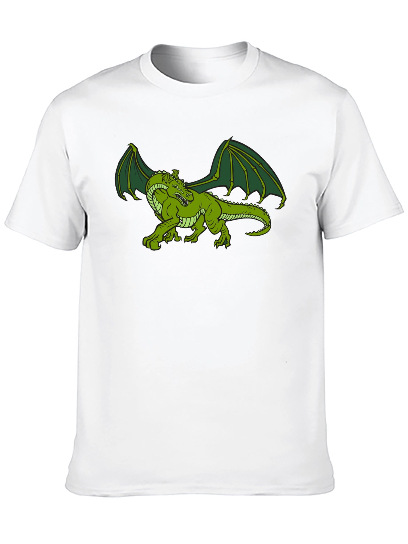 Black Green Dragon Graphic Tee - Fantasy T-Shirt view 10