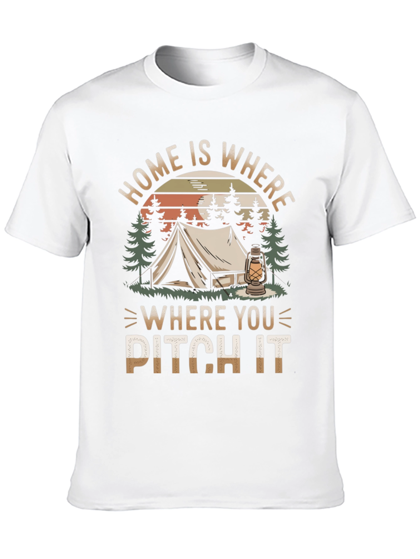 Black Home Is Where You Pitch It Camping T-Shirt view 10