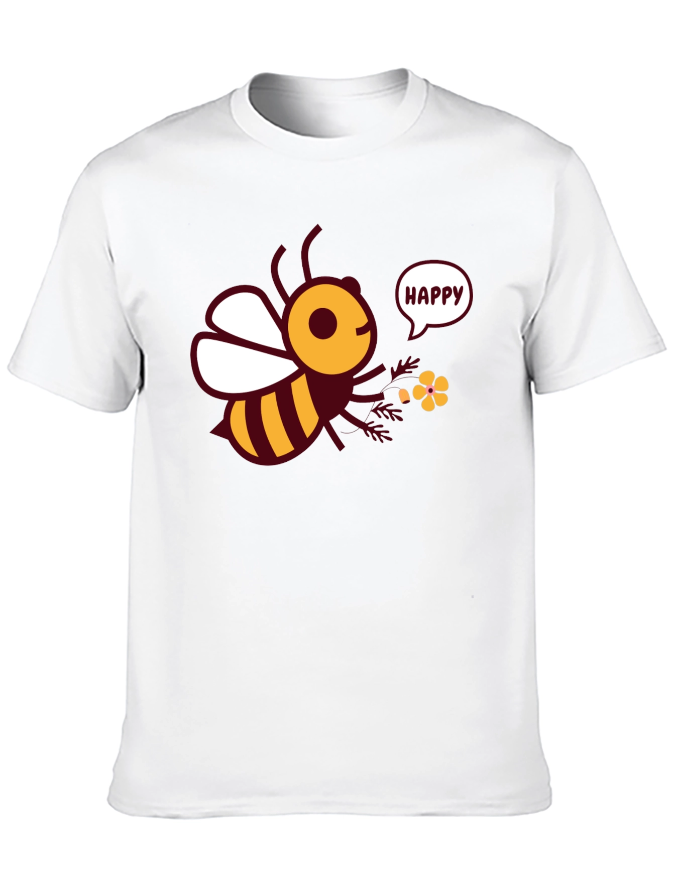 Black Happy Bee Graphic Tee - Men's Black T-Shirt view 10