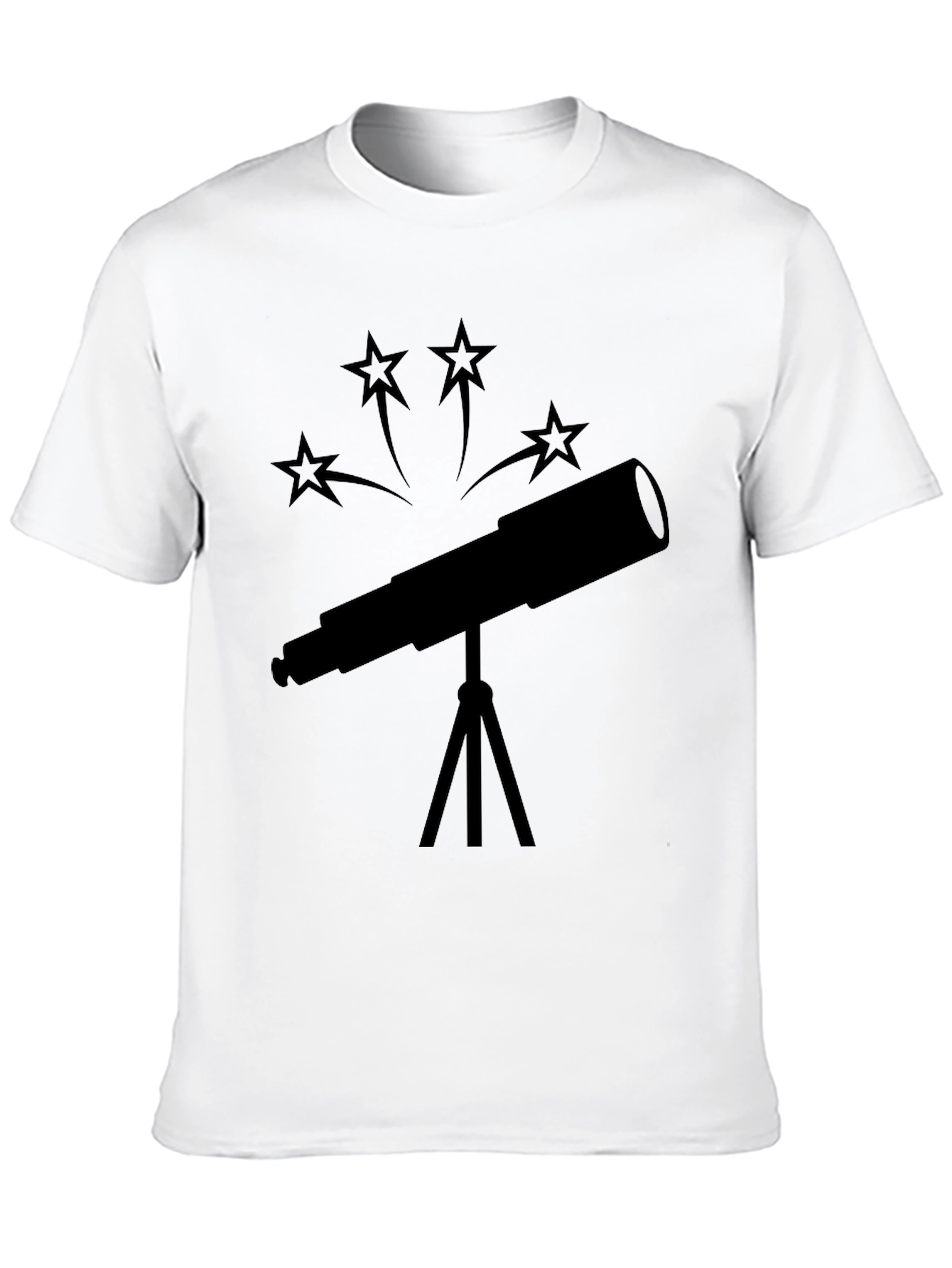 Black Telescope Star Gazer Black T-Shirt view 10
