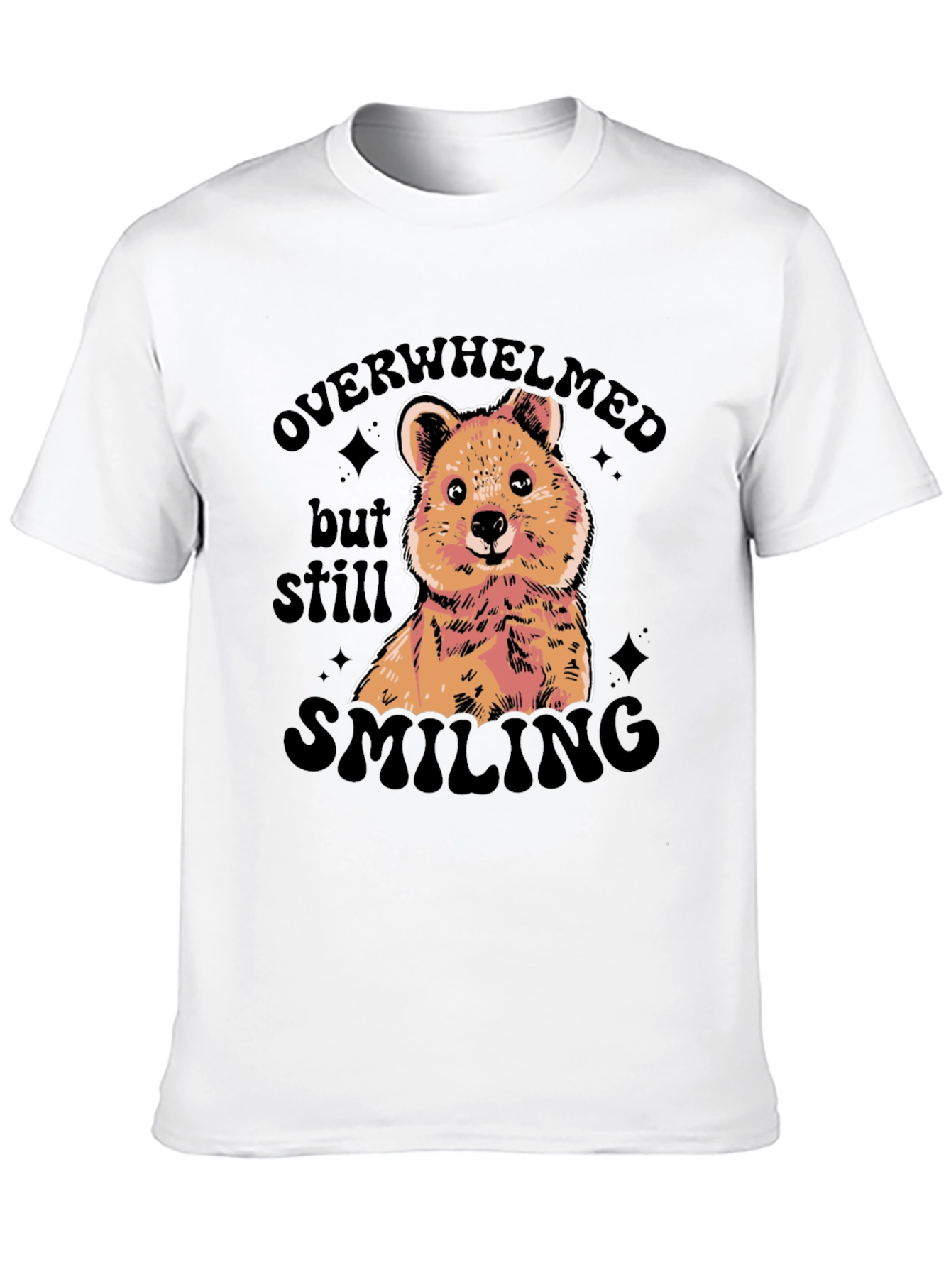 Black Overwhelmed But Still Smiling Graphic Tee view 10
