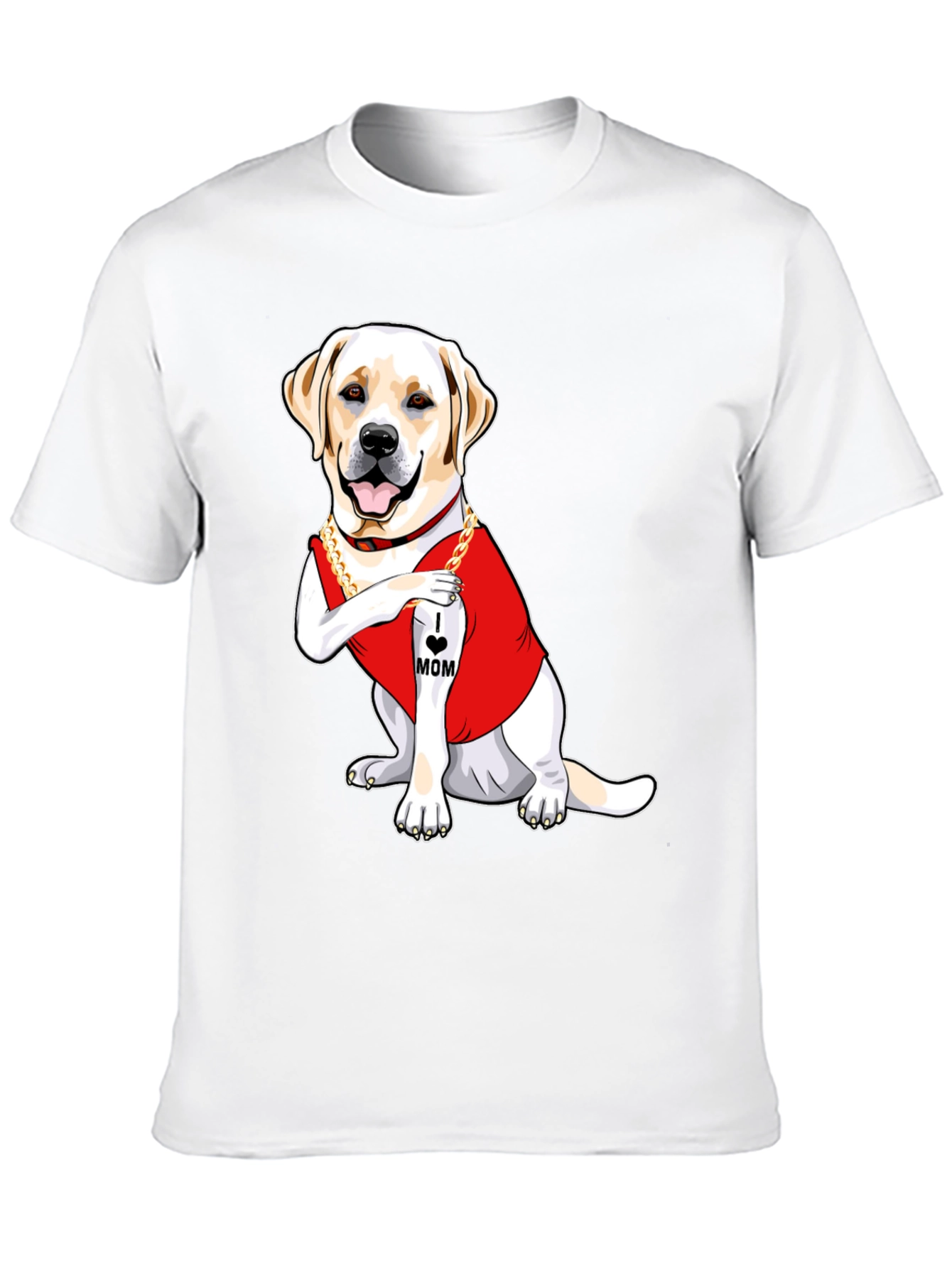 Black I Heart Mom Dog T-Shirt - Cute Labrador Graphic Tee view 10