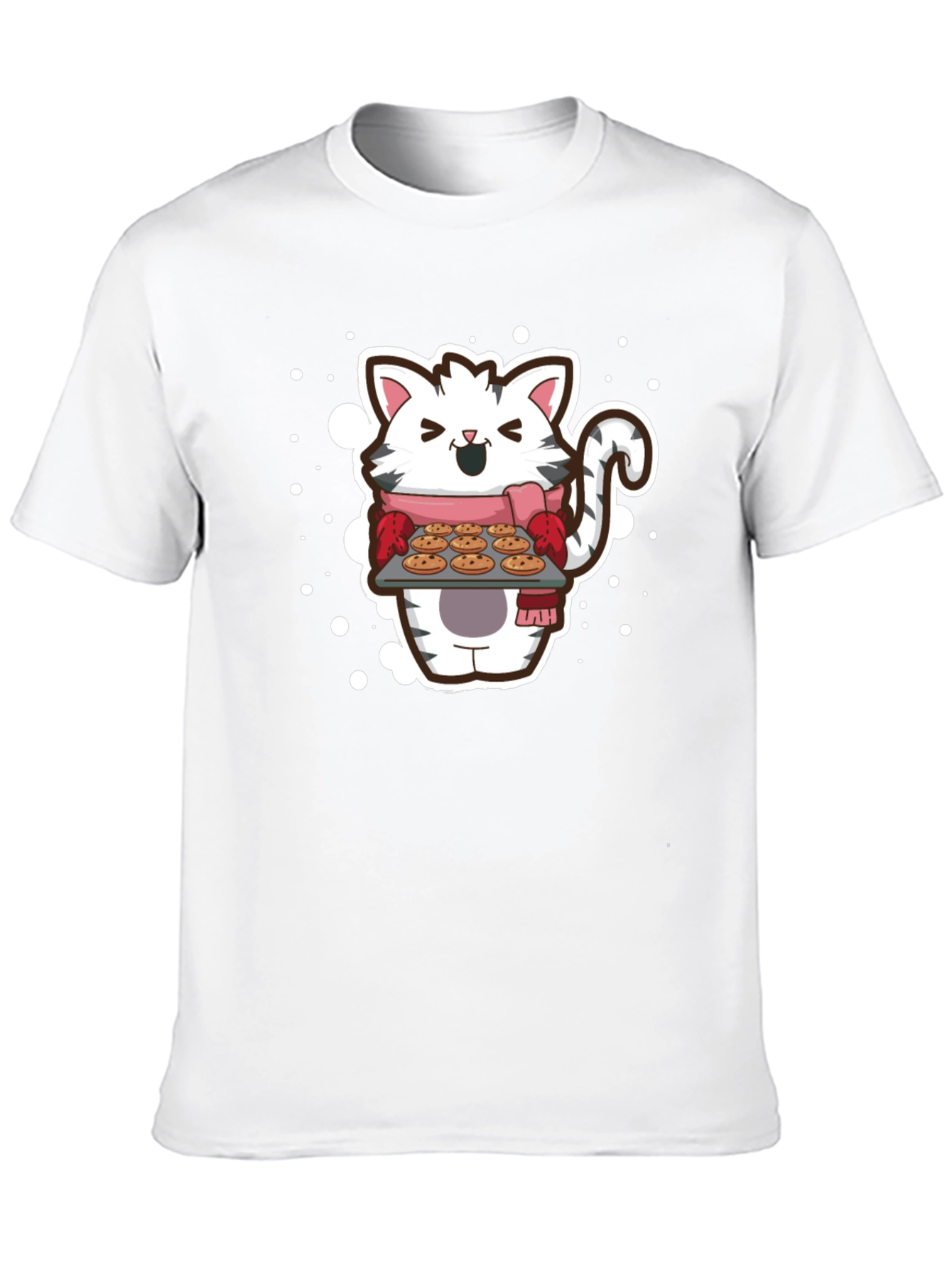 Black Cat Baker T-Shirt - Cute Cartoon Kitten with Cookies view 10