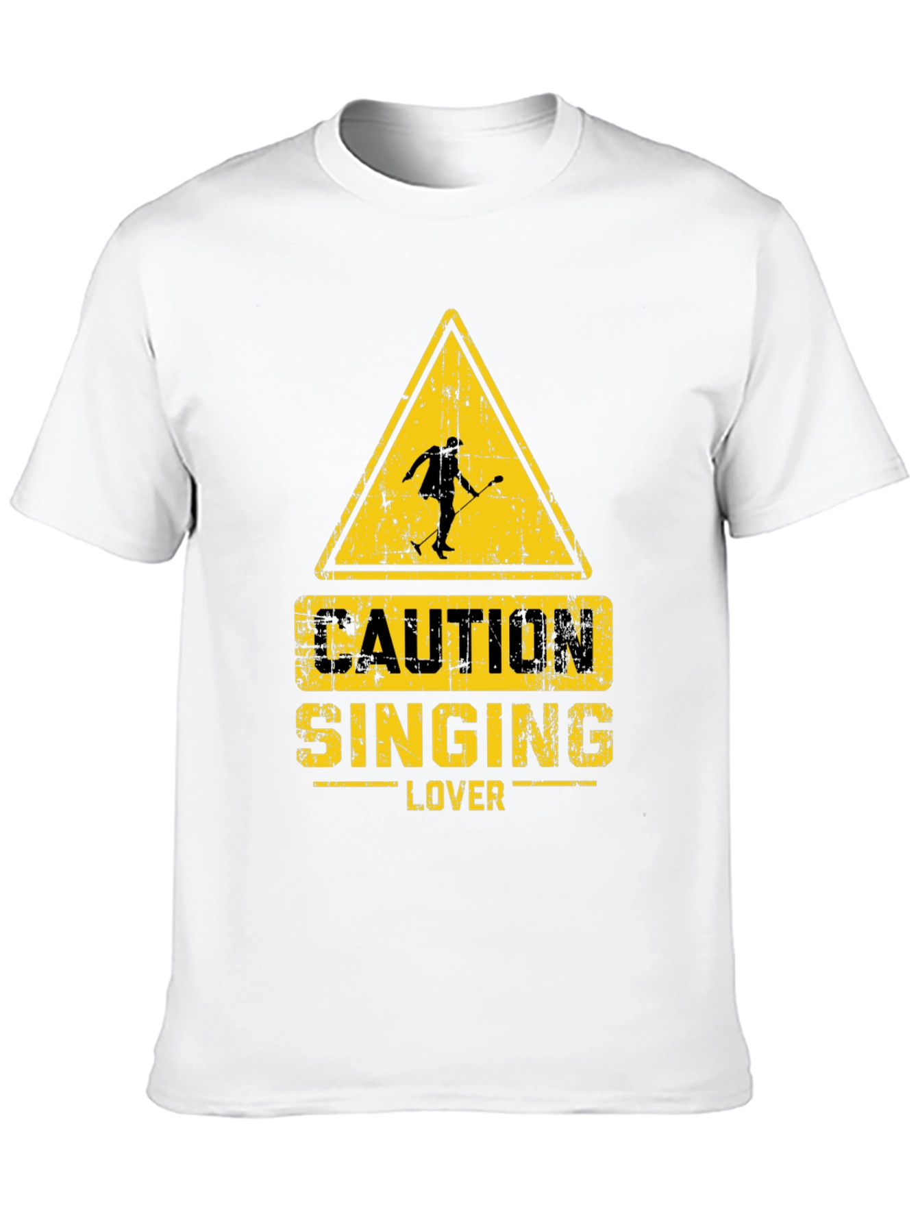 Black Caution Singing Lover Black T-Shirt view 10