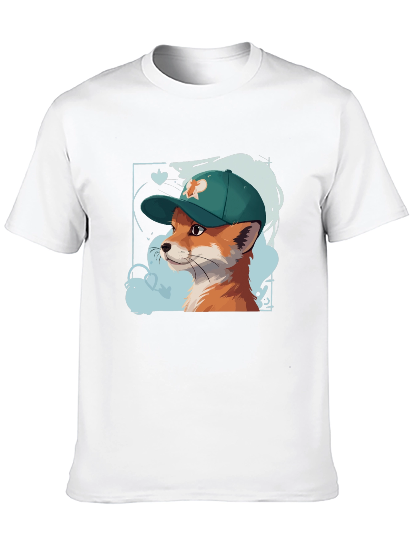 Black Cool Fox Tee: Graphic Print Cotton T-Shirt view 10