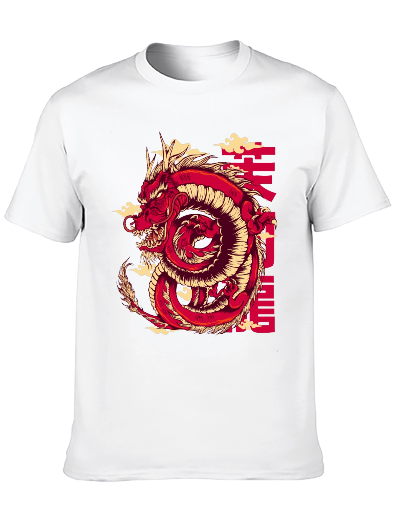 Black Red Dragon Graphic Print Black T-Shirt view 10