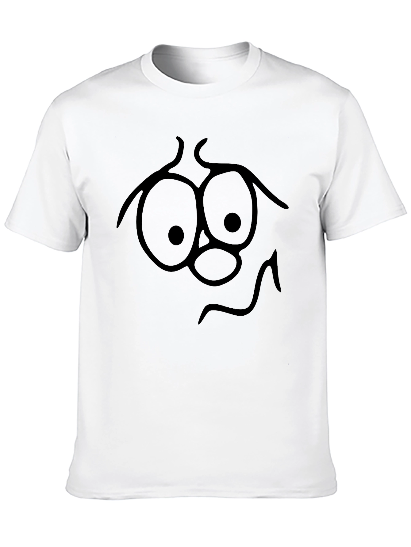 Black Funny Face Graphic Tee - Black Cotton T-Shirt view 10