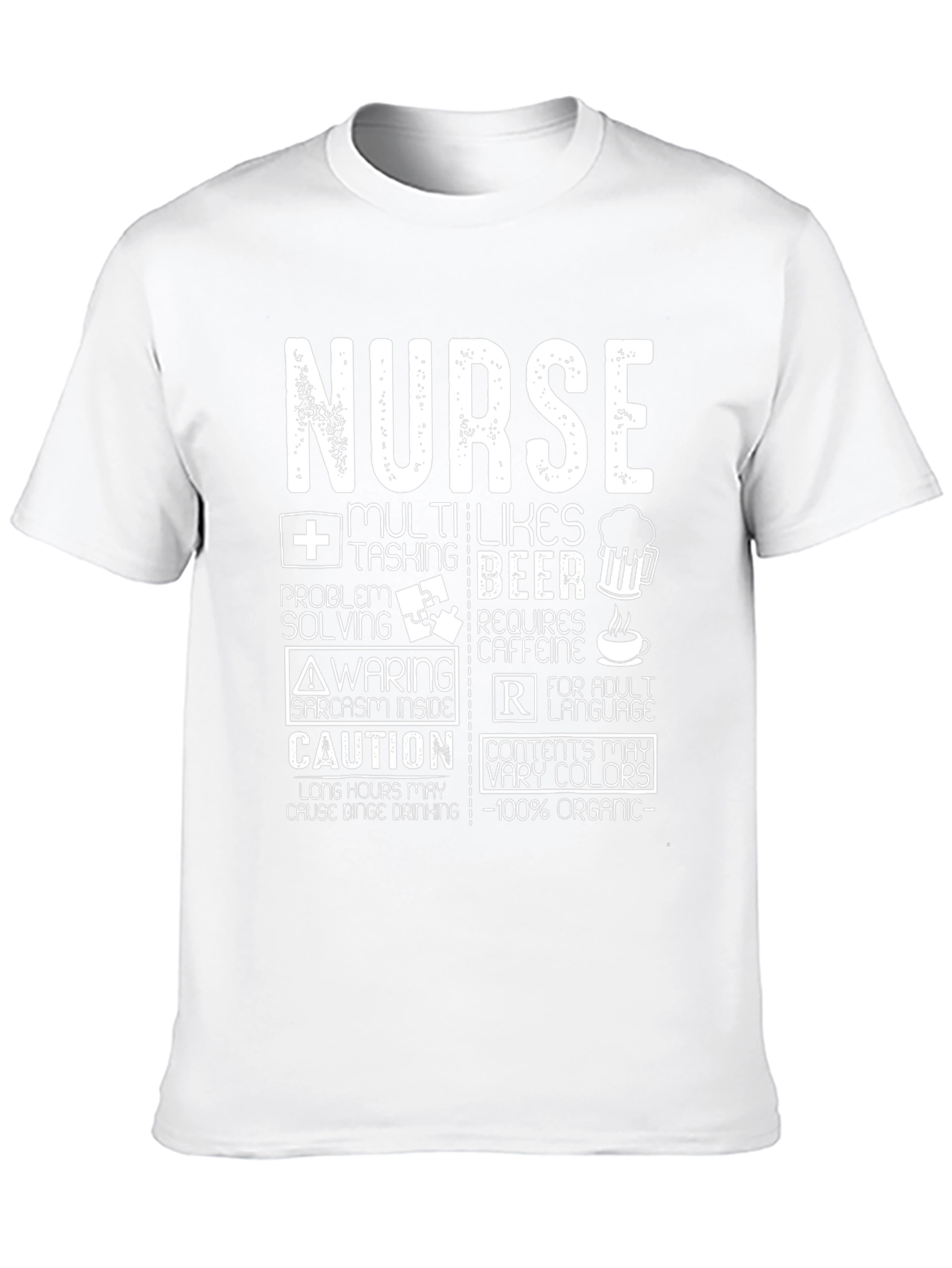 Black Nurse Funny T-Shirt - Multi-Tasking, Beer, Caffeine, Organic view 10