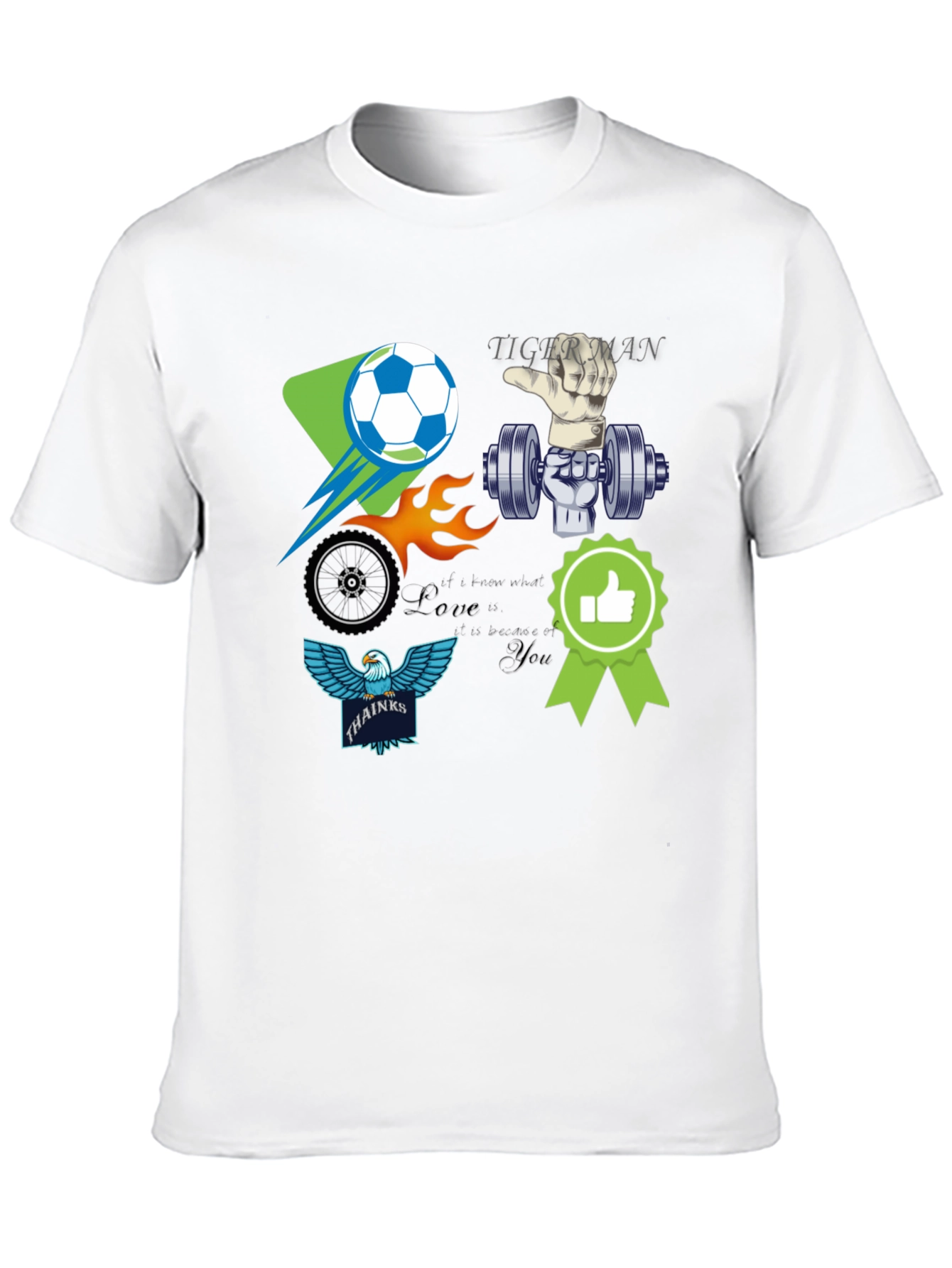 Black Unique Graphic T-Shirt - Soccer, Gym, Eagle Design view 10