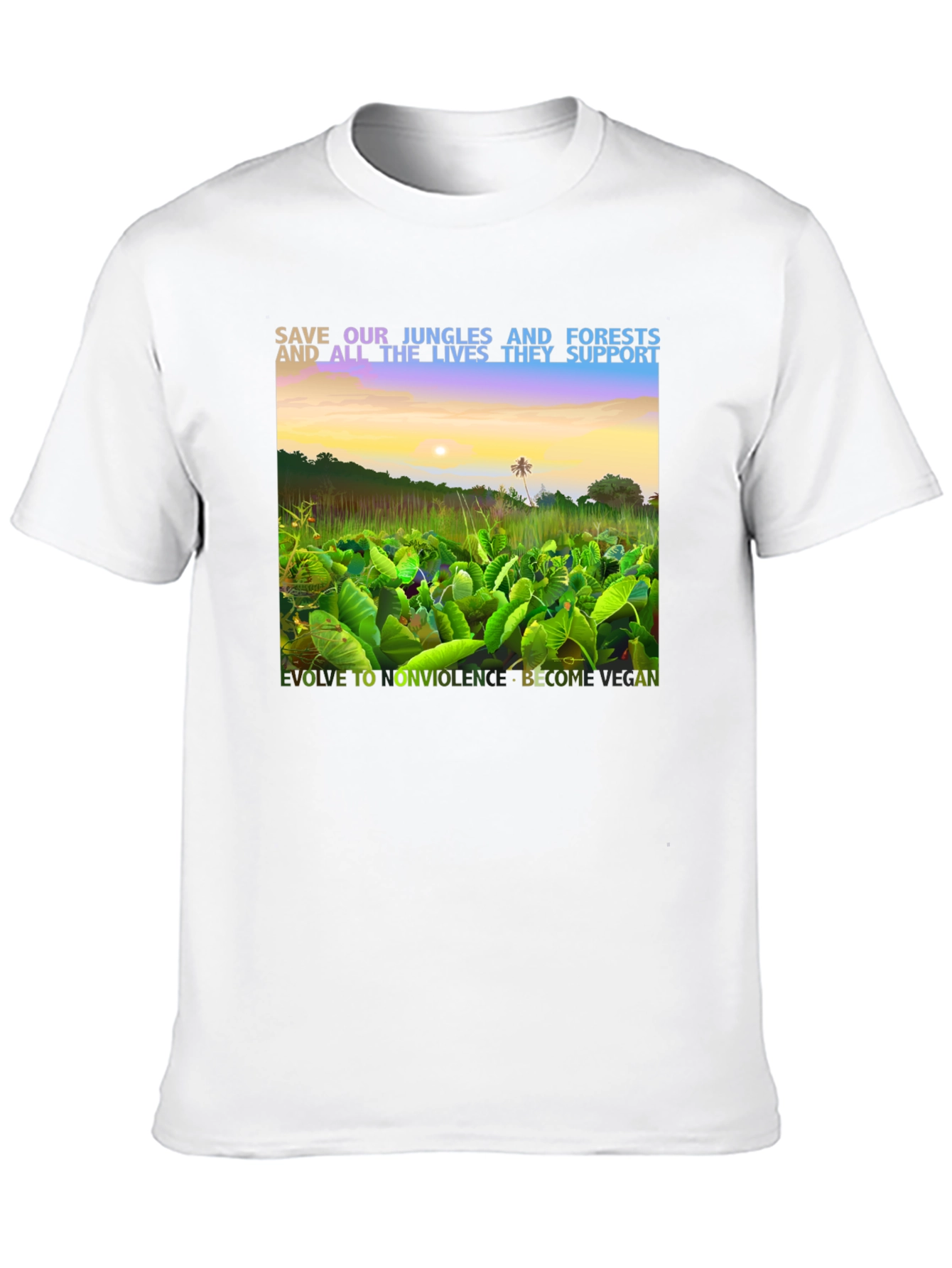 Black Save Our Jungles & Forests Vegan T-Shirt view 10