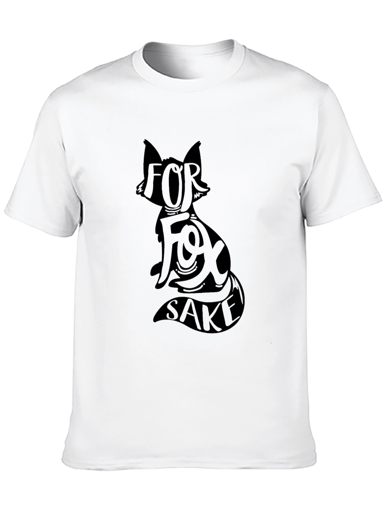 Black For Fox Sake Graphic T-Shirt - Black Cotton Tee view 10