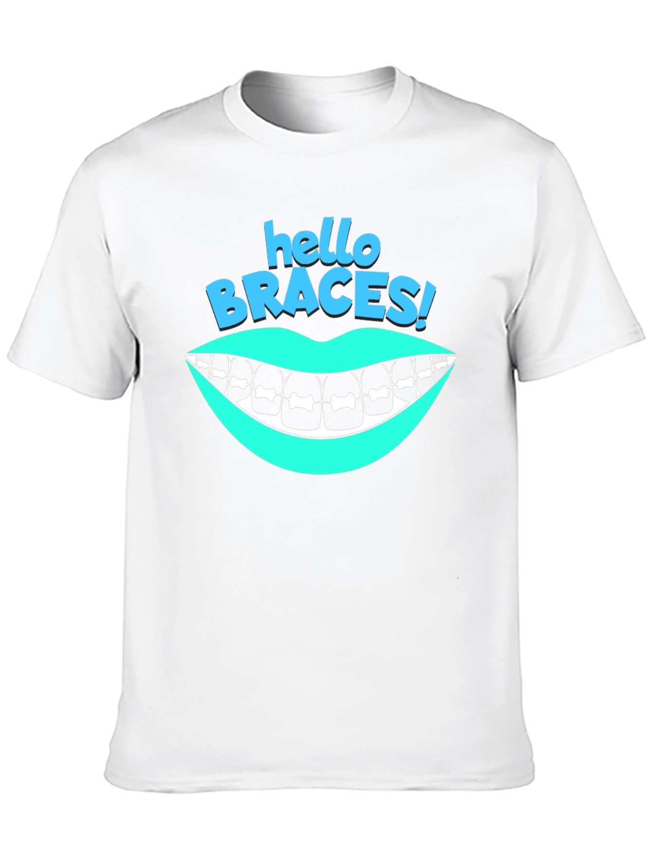 Black Hello Braces! Graphic T-Shirt - Black view 10