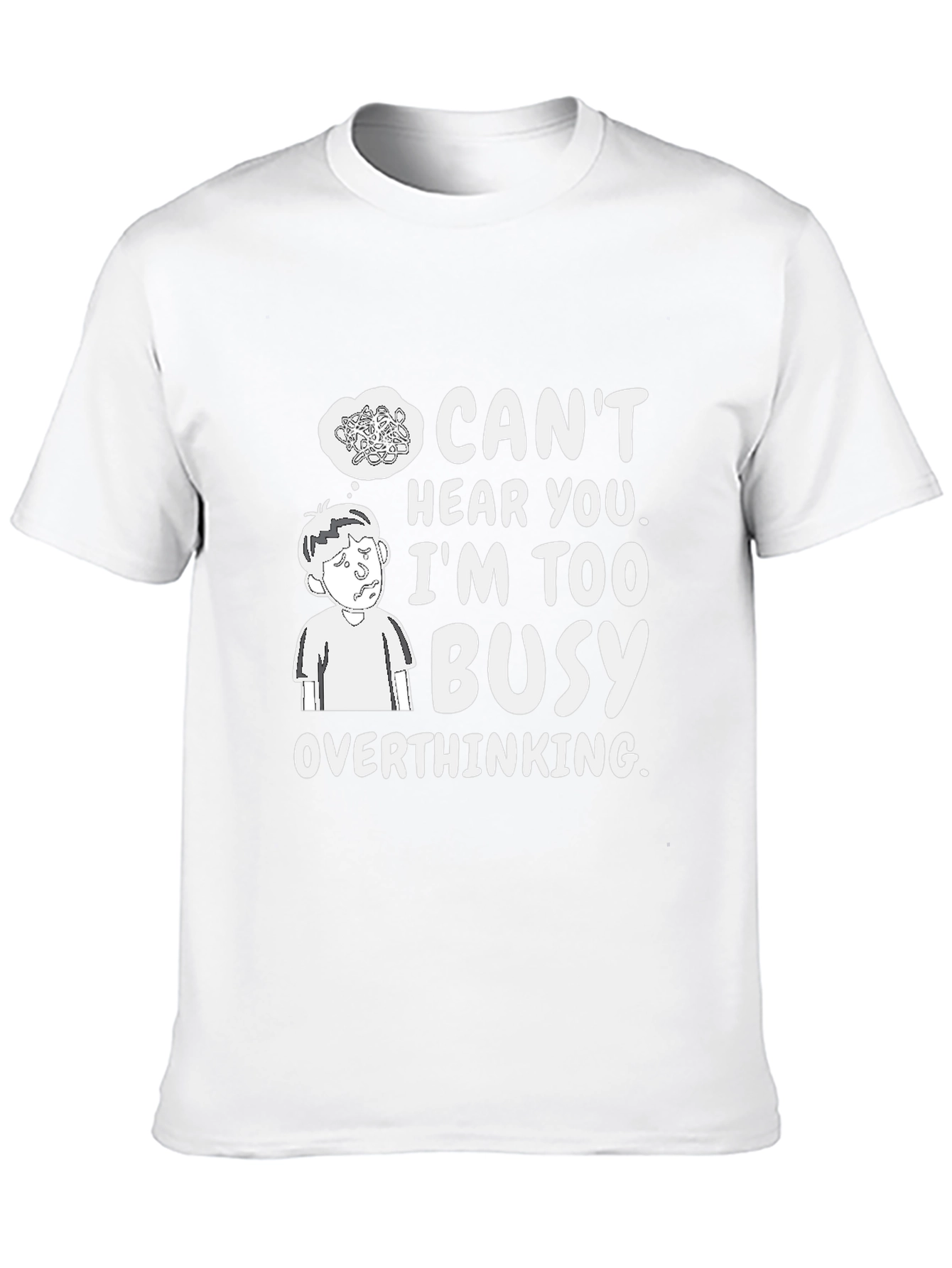 Black Overthinking Graphic Tee - Can't Hear You Busy T-Shirt view 10