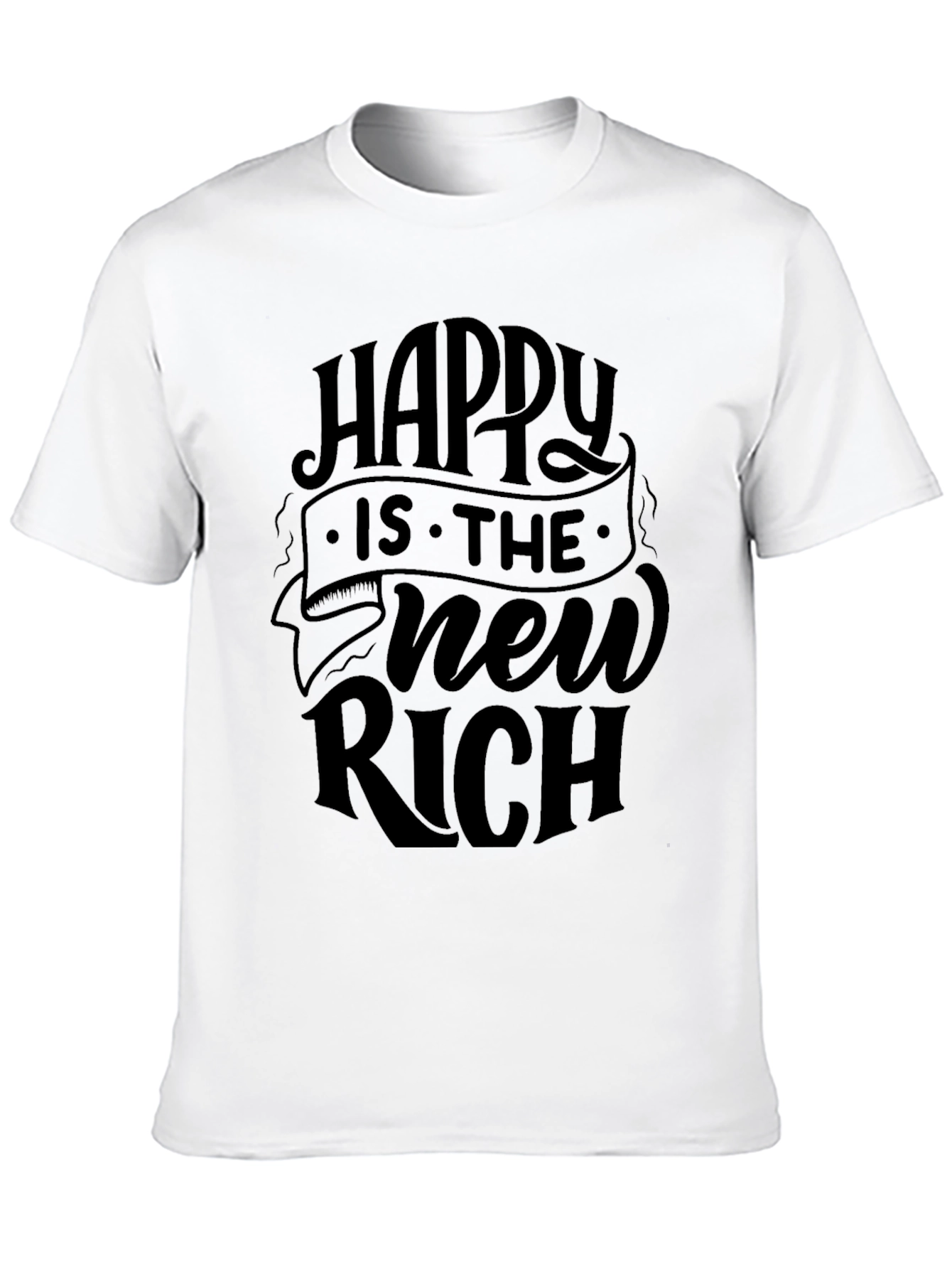 Black Happy is the New Rich Black T-Shirt view 10
