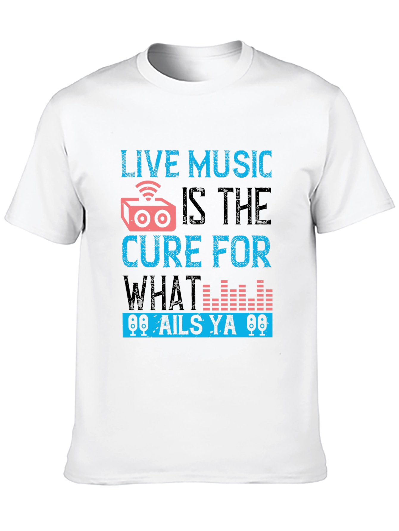 Black Live Music Cure Graphic Tee - Black view 10