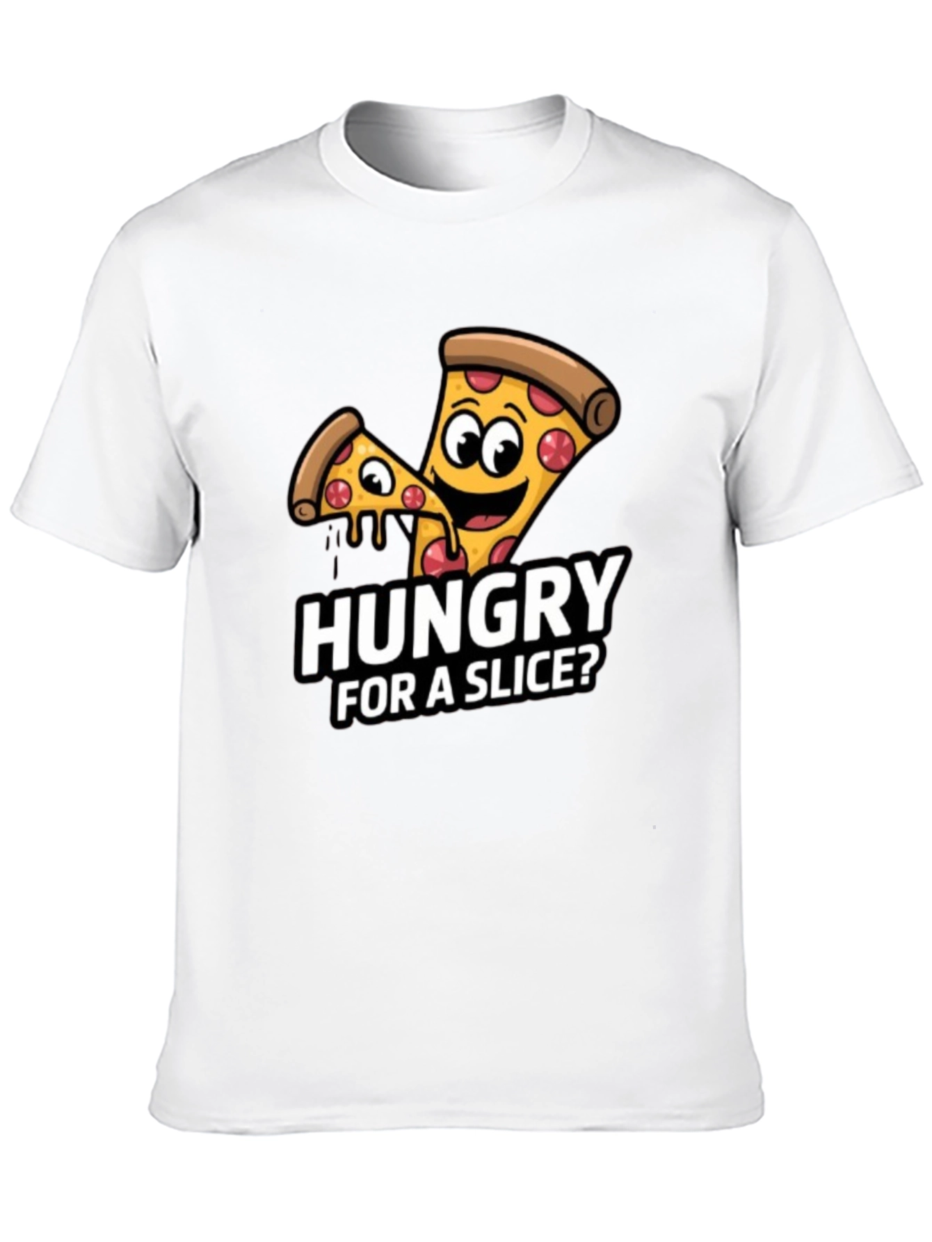 Black Hungry For a Slice? Pizza Graphic T-Shirt view 10