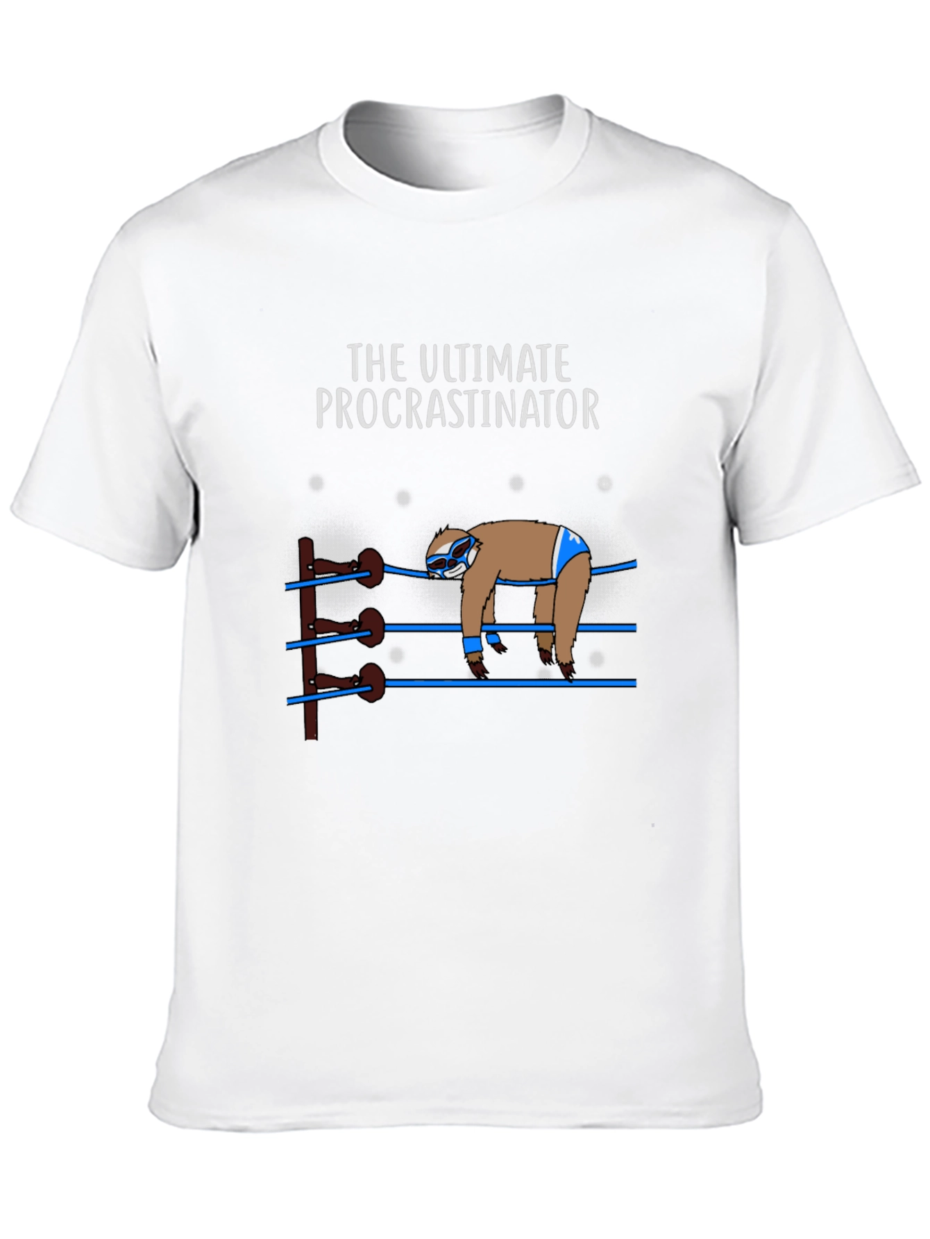 Black The Ultimate Procrastinator Wrestler Sloth Graphic Tee view 10