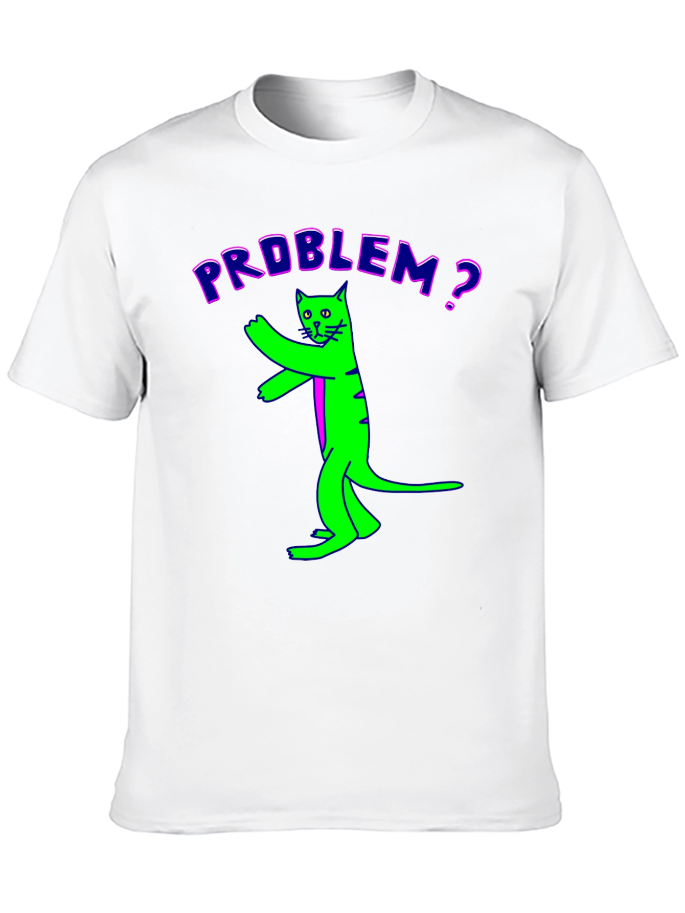 Black Problem Cat Graphic Tee - Unique Funny Design view 10