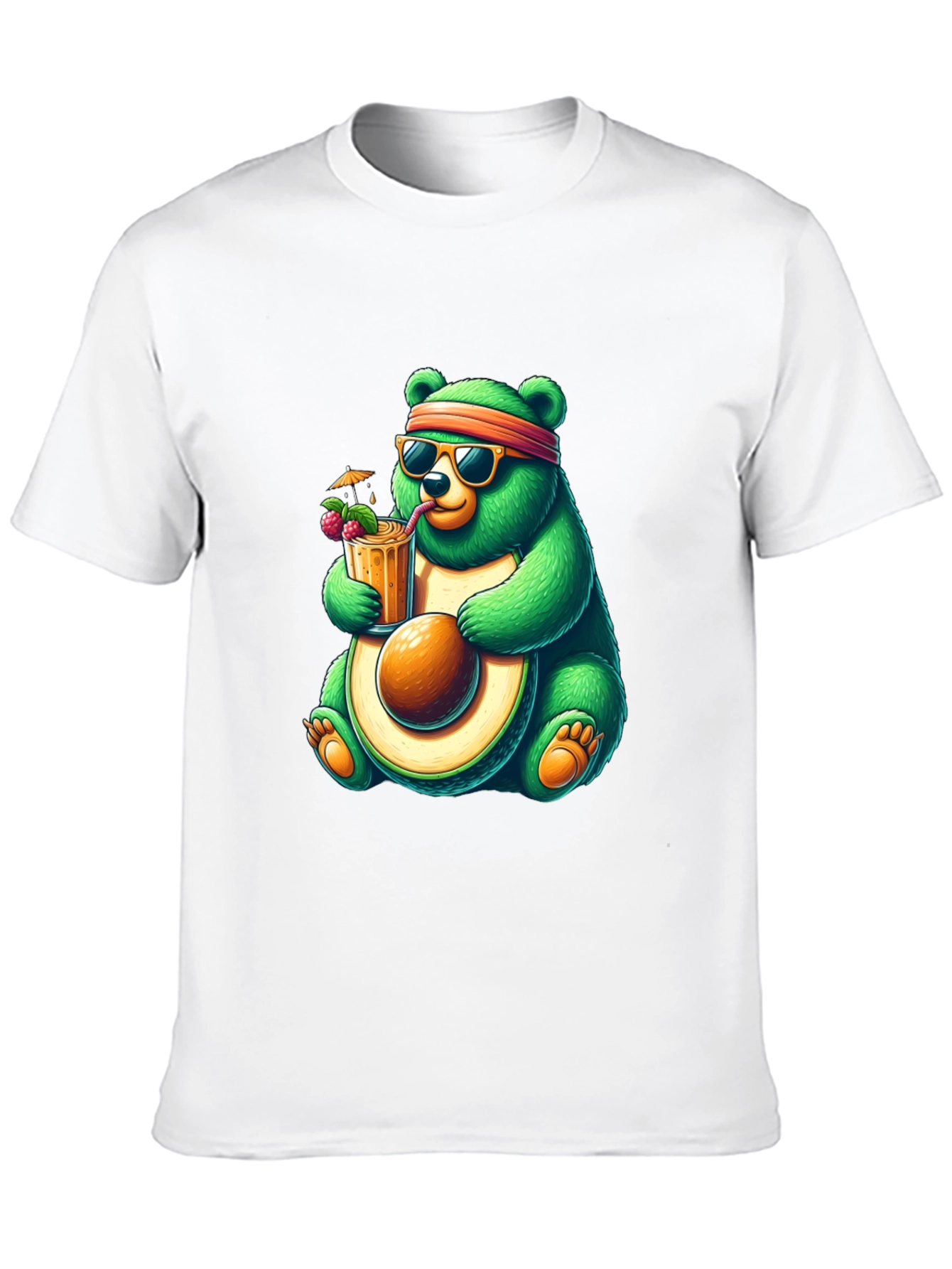 Black Bear Avocado Cocktail T-Shirt - Quirky Graphic Tee view 10