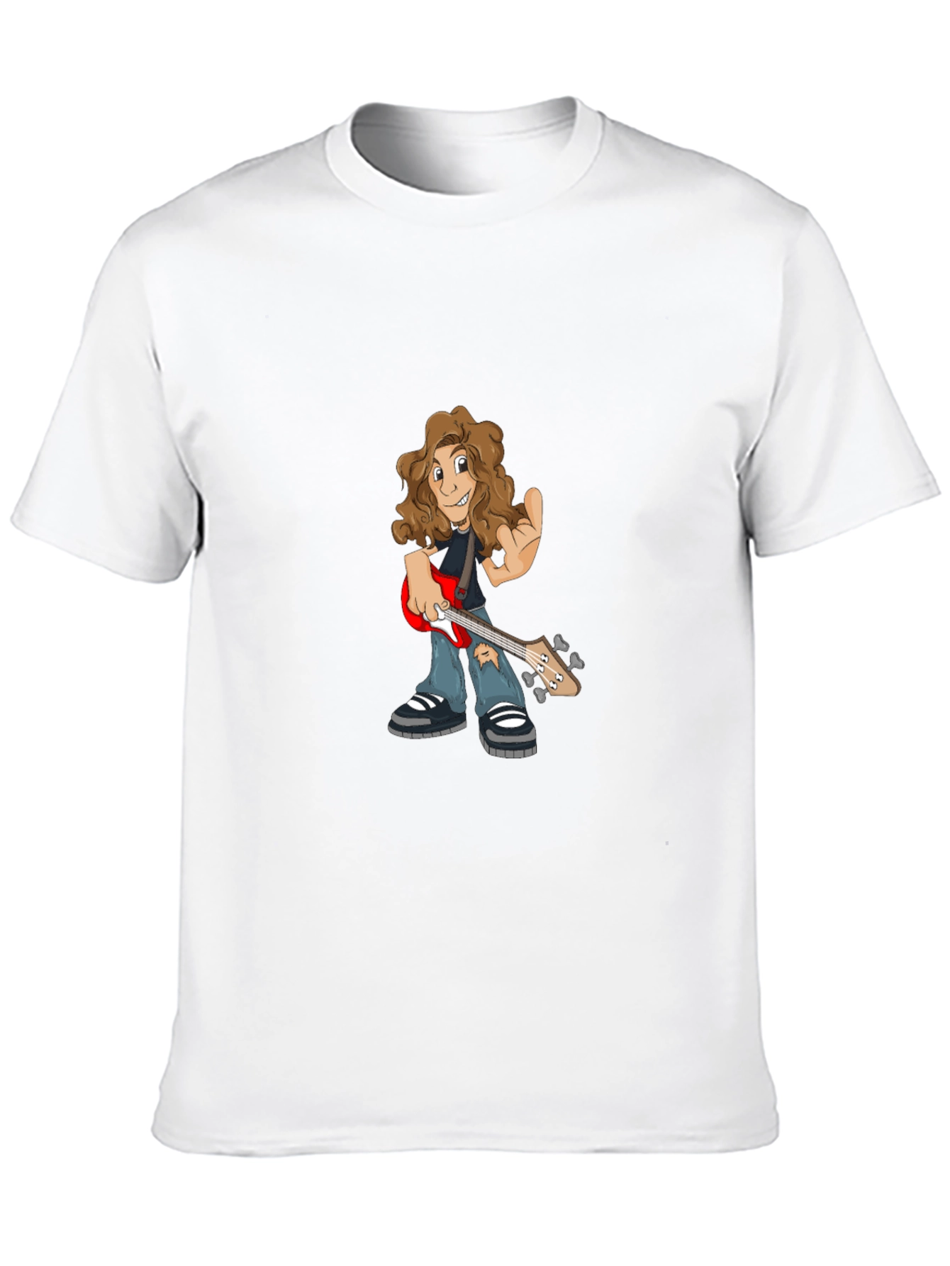 Cartoon Guitarist Graphic Tee - 10